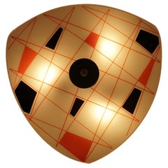 Wall Light from Designfornication with Vintage Midcentury Glass Plate