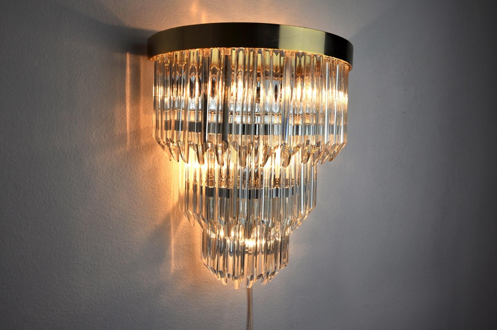 Wall Light from Venini, Italy, 1970s In Good Condition For Sale In BARCELONA, ES