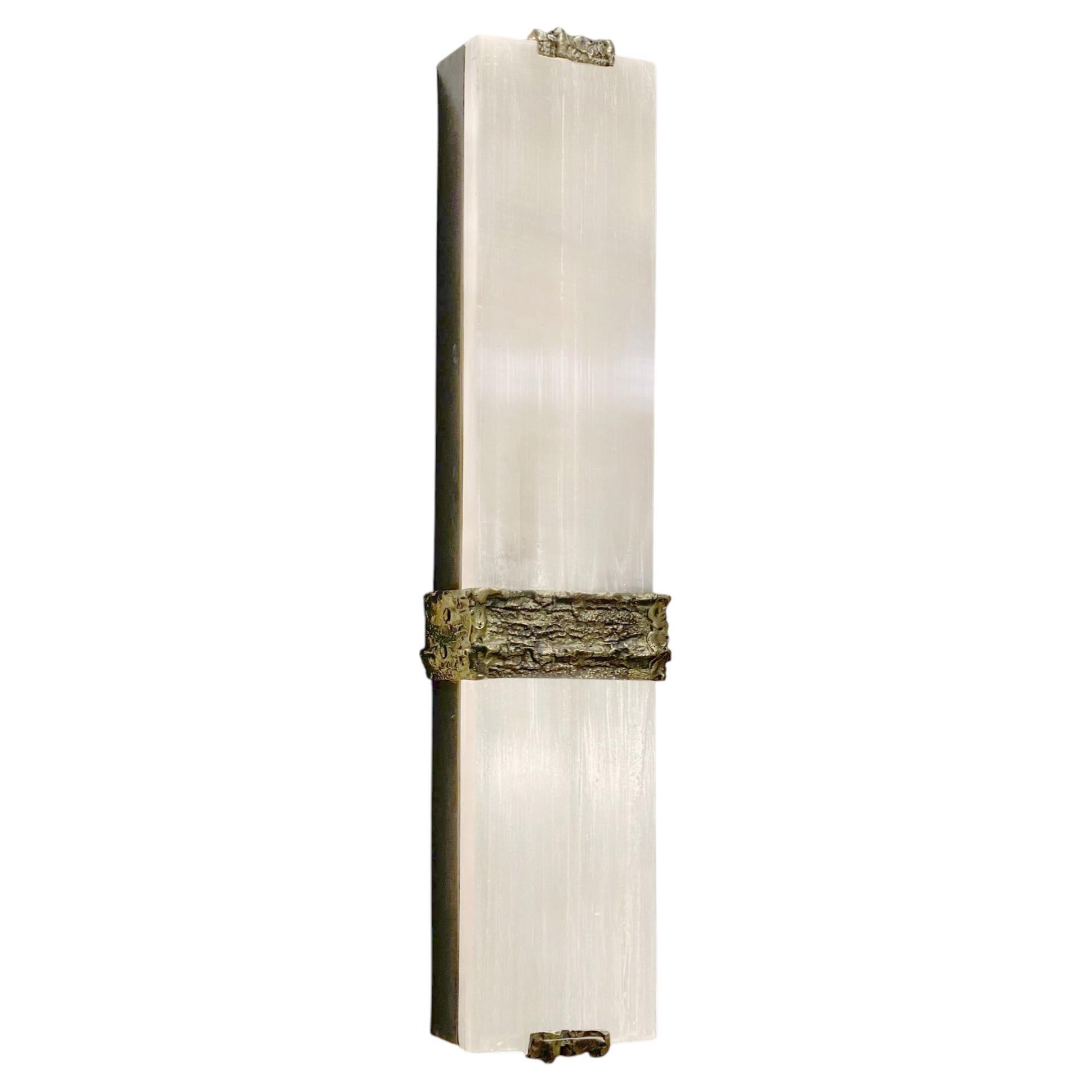 Wall Light GEMME4, Cast Bronze with Selenite, Cinabre Gallery For Sale