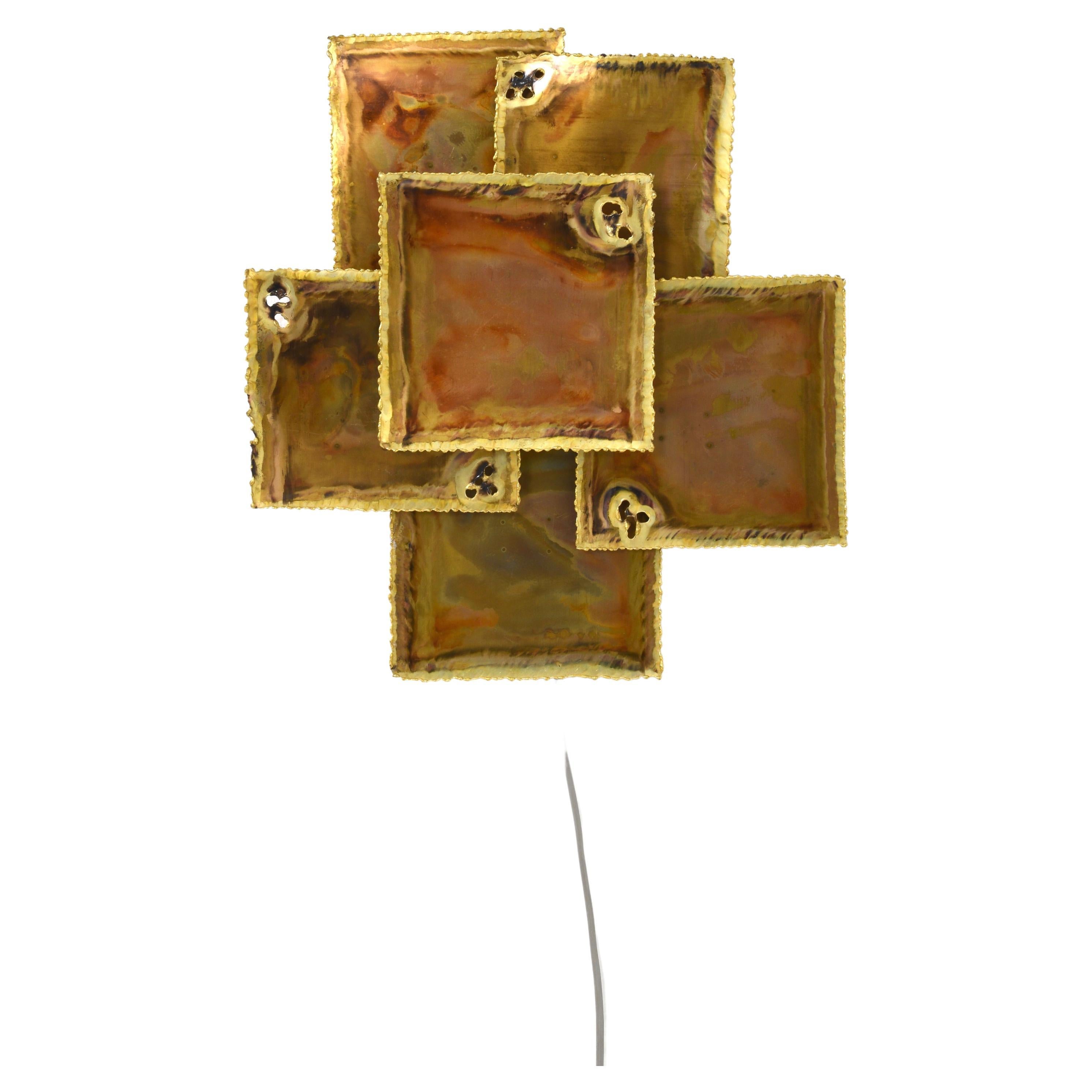 Wall Light in Brass by Svend Aage Holm Sørensen, Denmark, 1970s For Sale