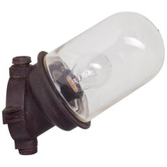 Wall Light in Brown Bakelite and Industrial Glass, Czechoslovakia, 1950s