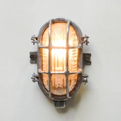 Wall Light in Cast Aluminium, Glass with Wide Stripes, France, circa 1950-1959