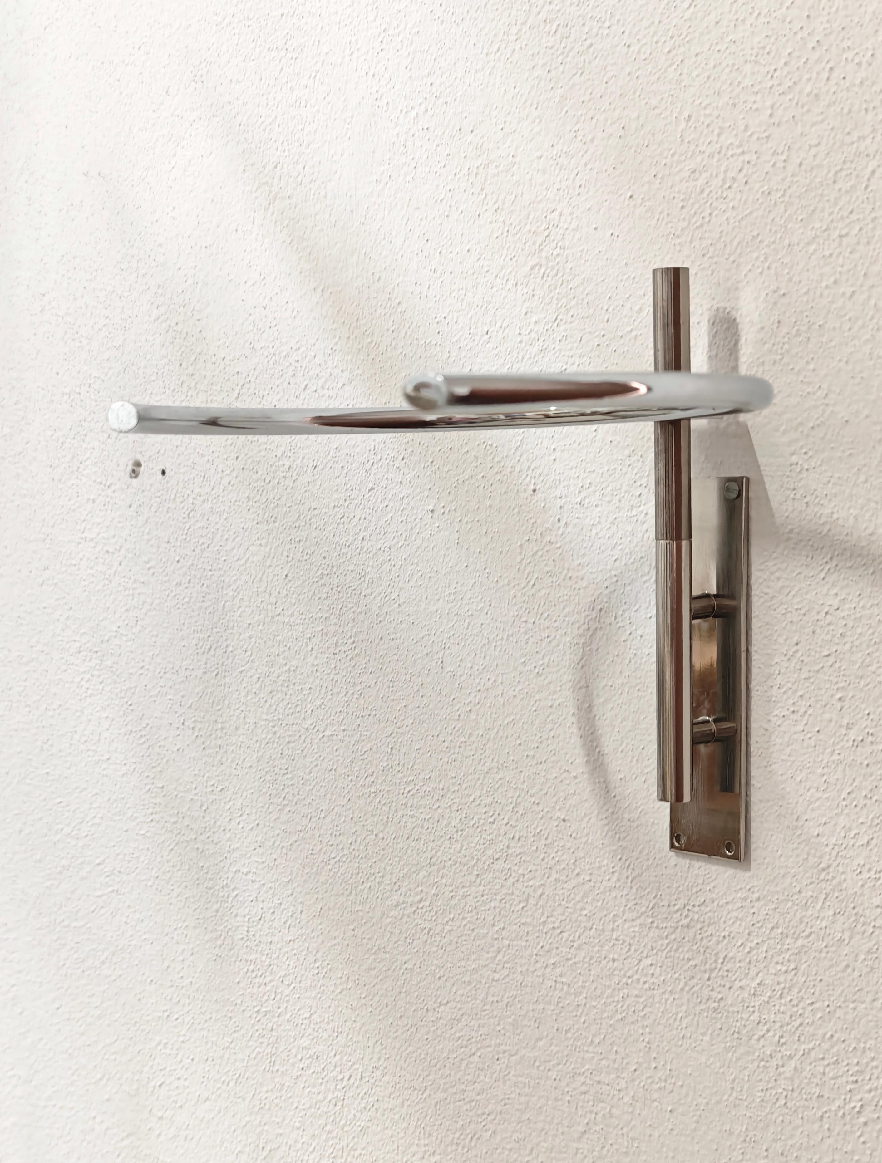 Wall Light in Glass Brass and Chromed Steel  L. Caccia Dominioni style Italy 60s For Sale 10