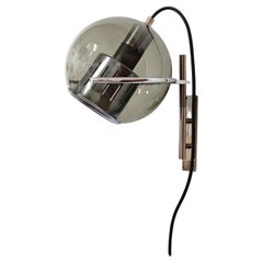 Wall Light in Glass Brass and Chromed Steel  L. Caccia Dominioni style Italy 60s