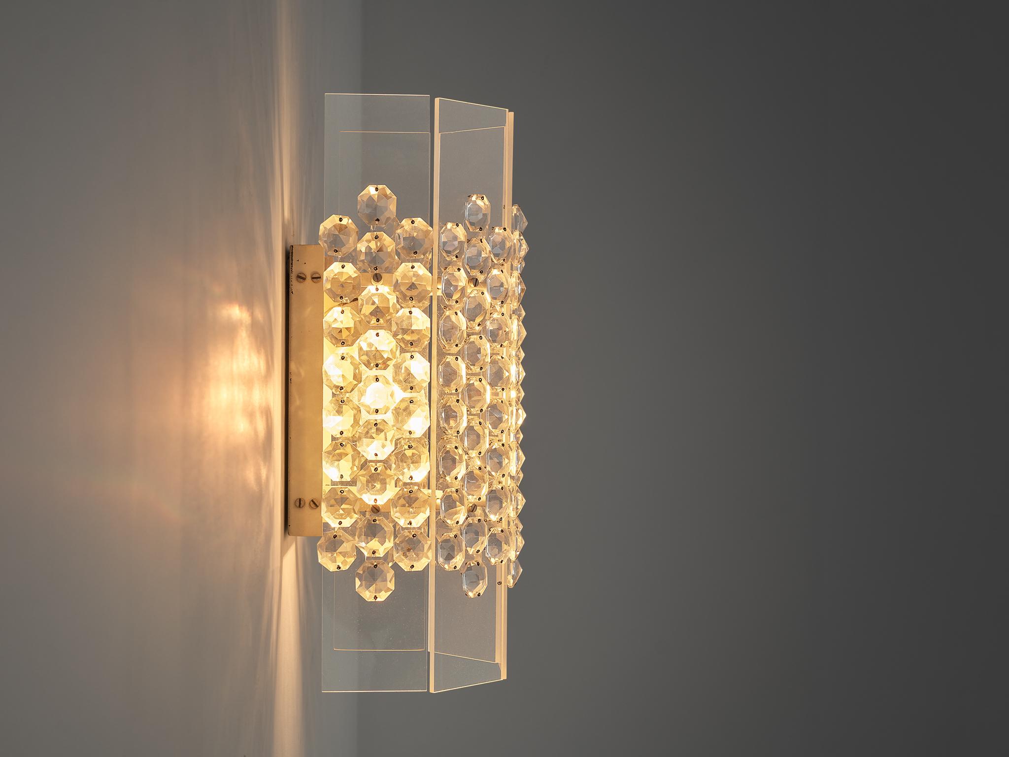 European Wall Light in Lucite and Glass  For Sale