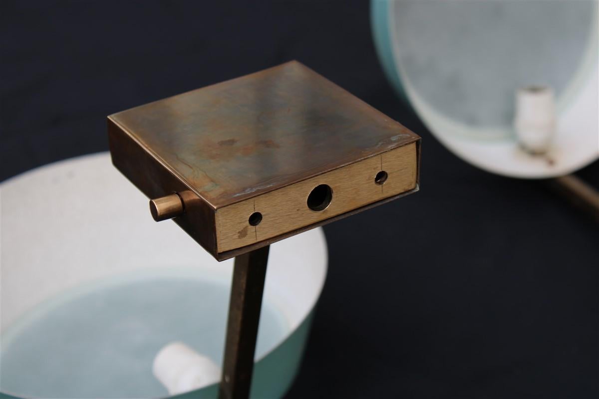 Wandleuchte Stilnovo aus hellblauem Metall und Gold, Italienisches Mid-Century-Design 2