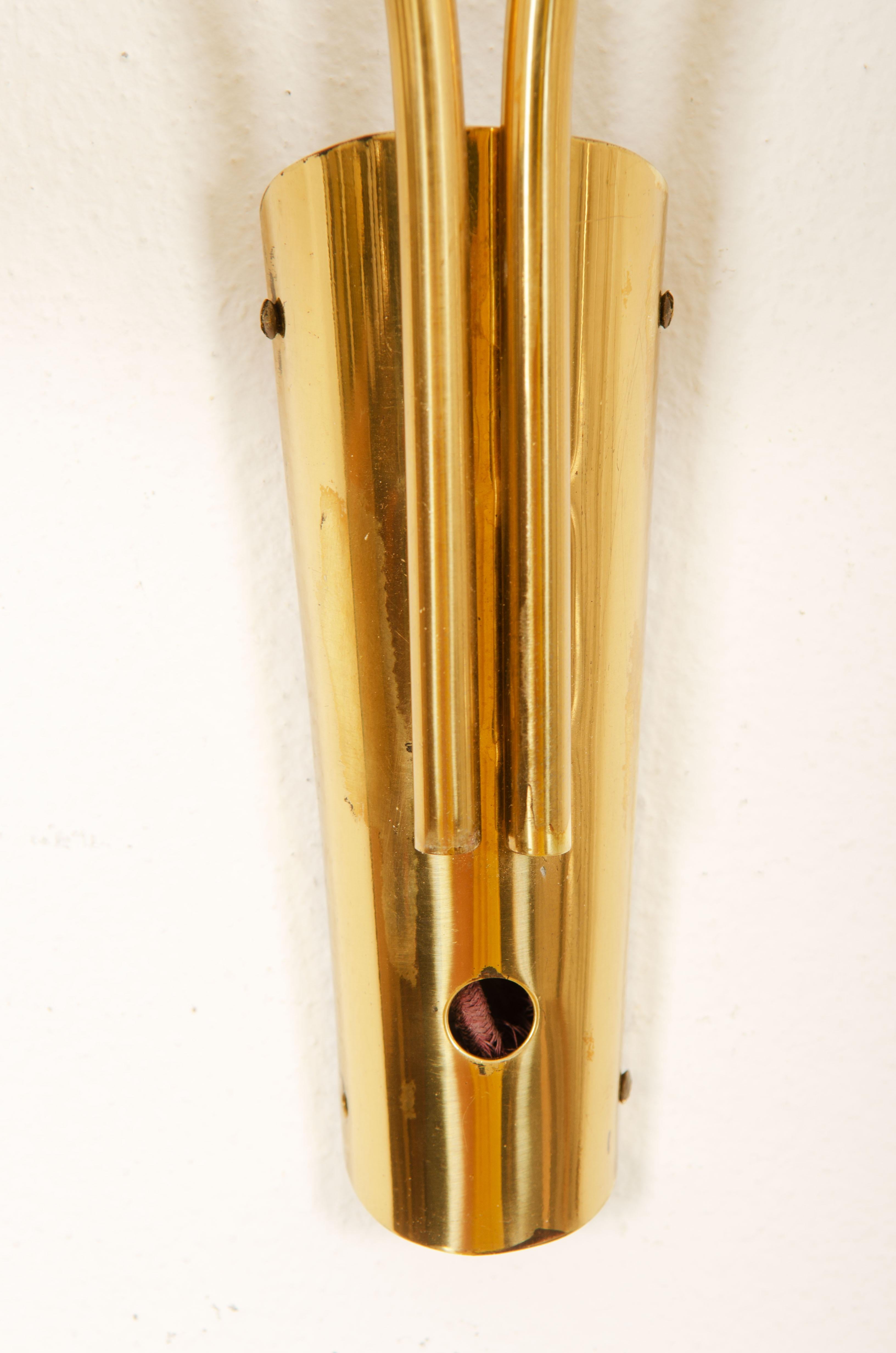 Brass Wall Light Lucite Sconce by J.T. Kalmar For Sale