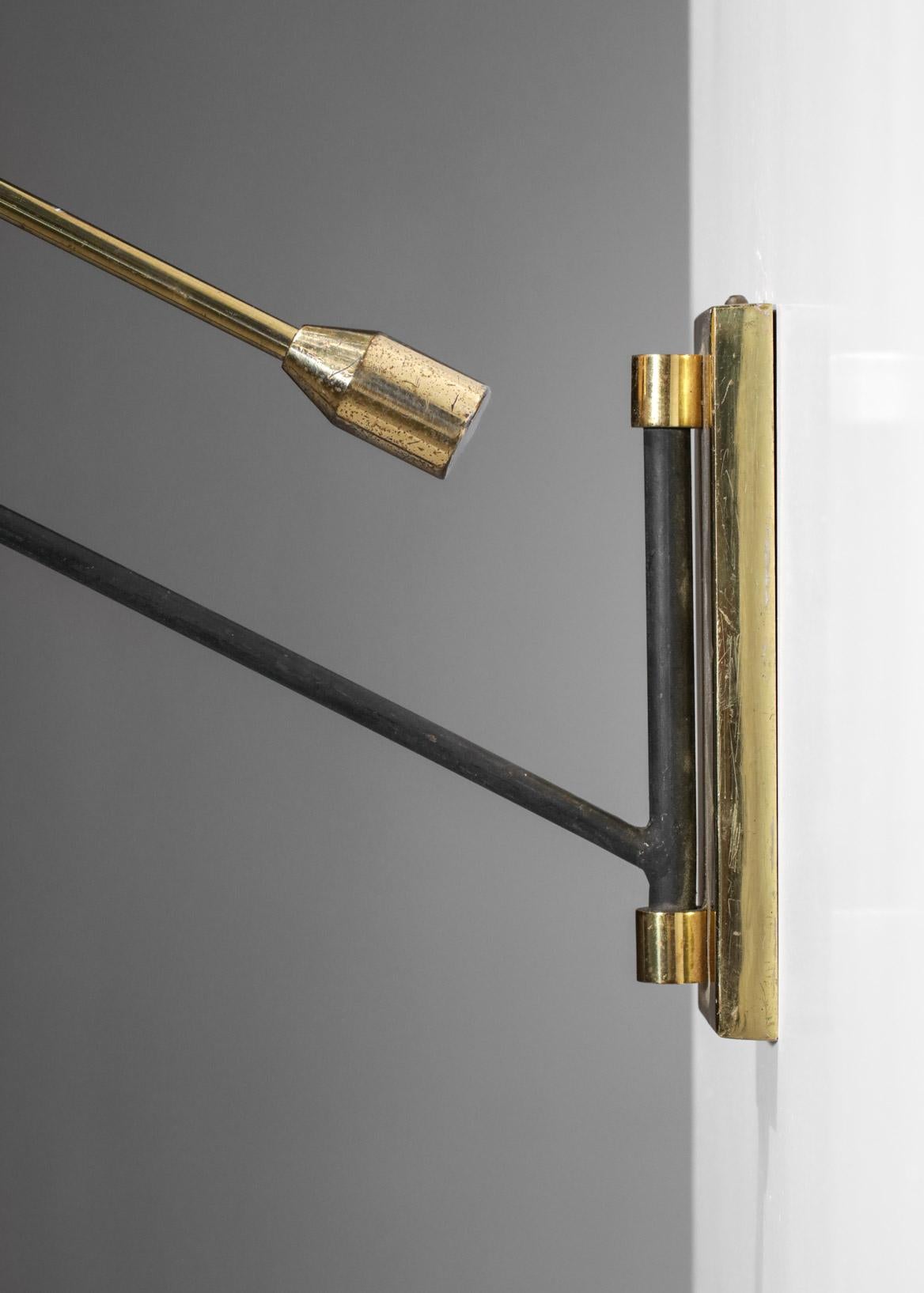 Metal Wall Light Maison Arlus 60's Vintage Pendulum Brass