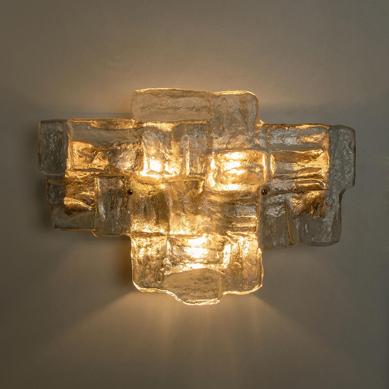 Glass Wall Light or Sconce, Manufactured by J.T. Kalmar Austria in the 1970s