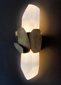 Wall Light PETAL, Cast Bronze with Selenite, Cinabre Gallery