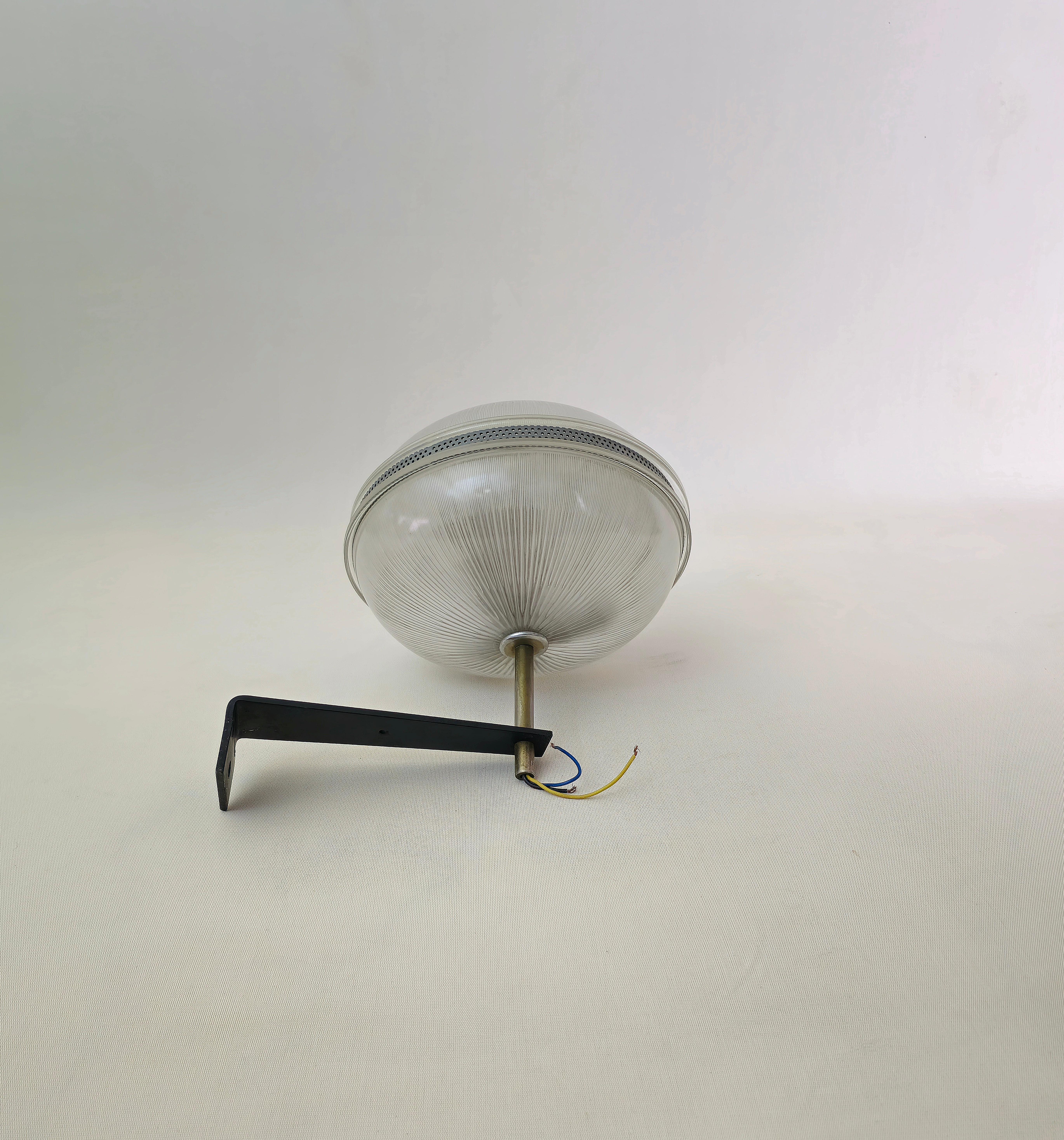 Wall Light Sconce Brass Glass Metal BBPR for Artemide Midcentury Italy 1960s For Sale 1