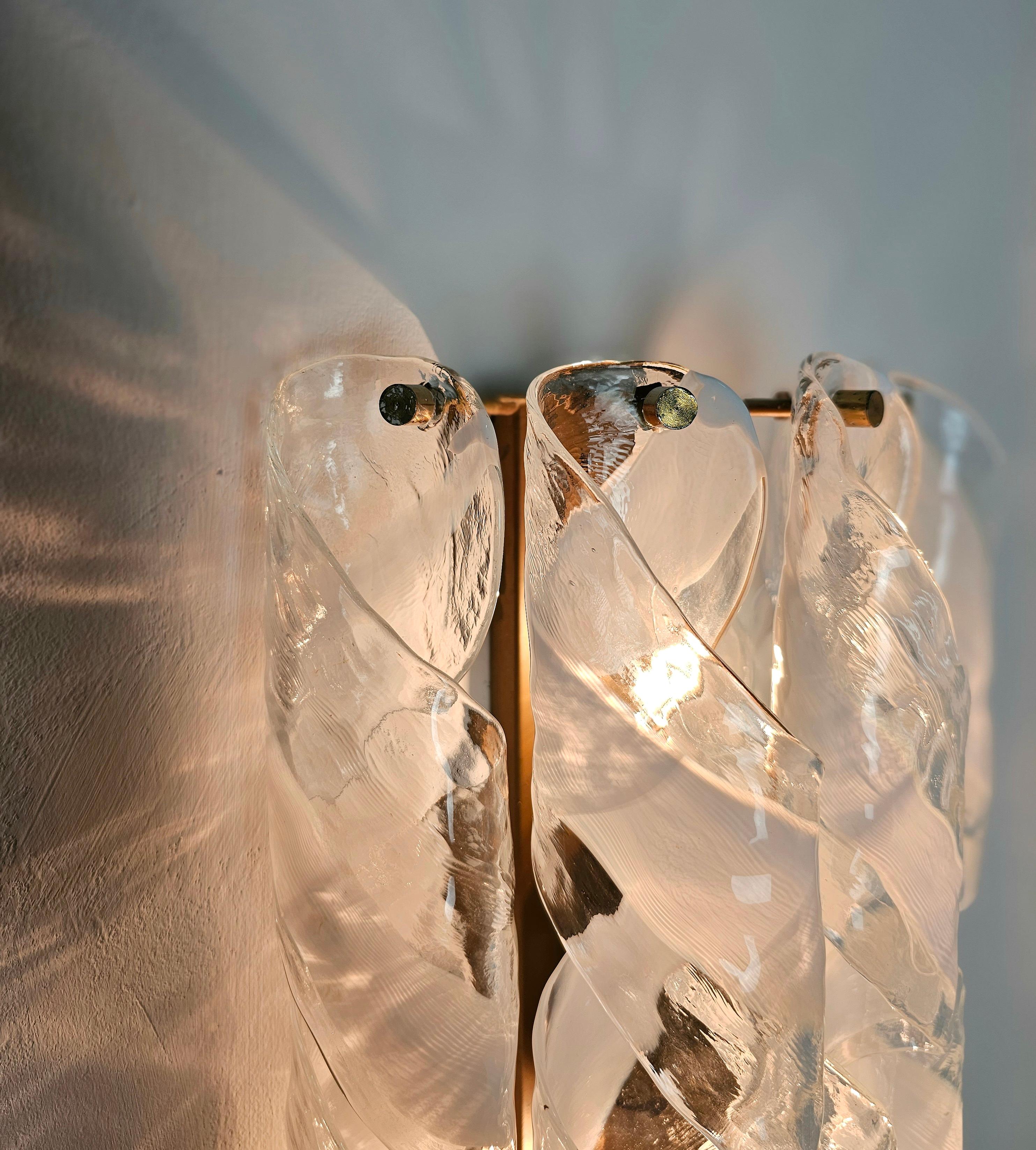 Wall Light Sconce Mazzega Murano Glass Metal Midcentury Italian Design 1970s For Sale 4