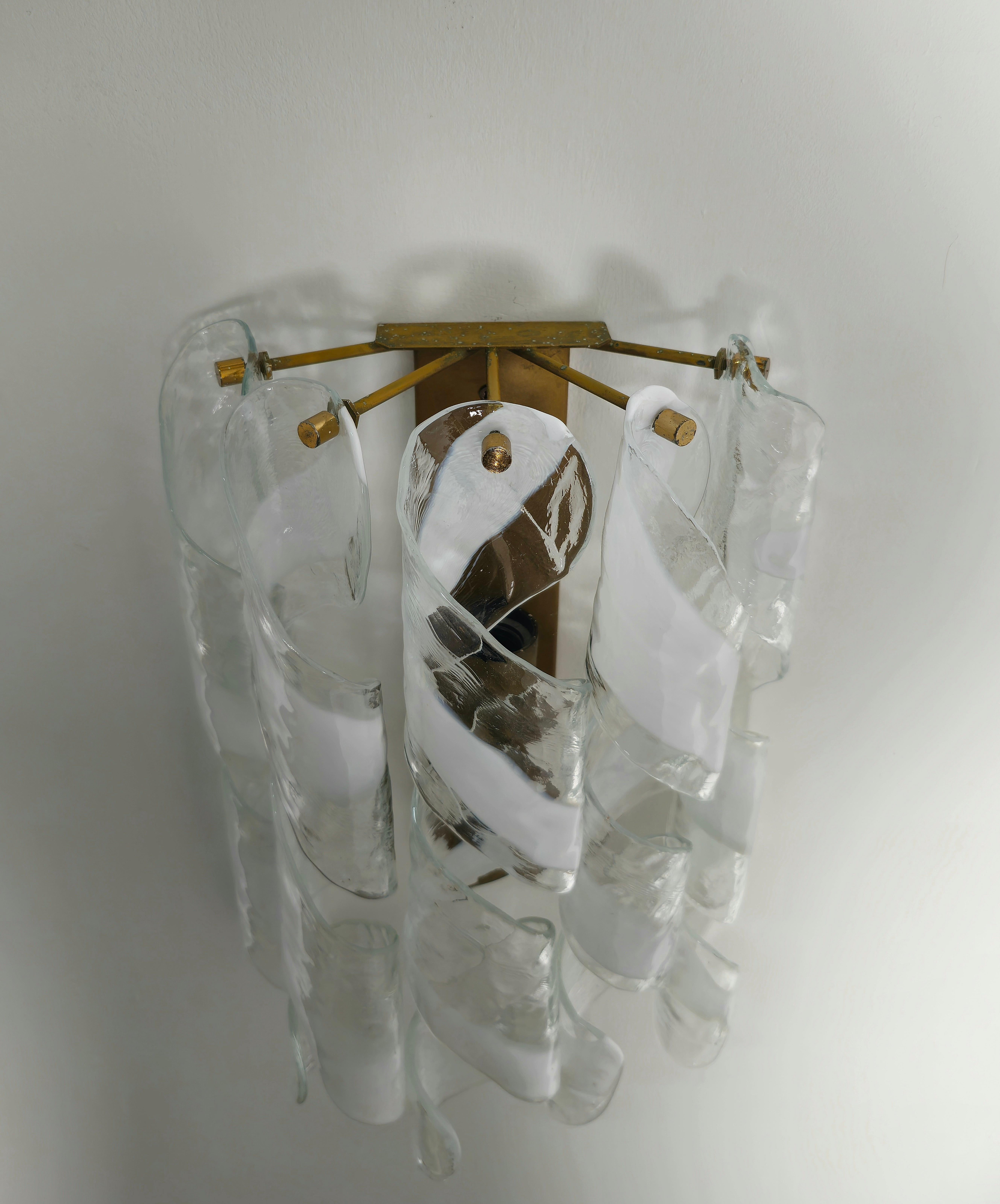 Wall Light Sconce Mazzega Murano Glass Metal Midcentury Italian Design 1970s For Sale 6