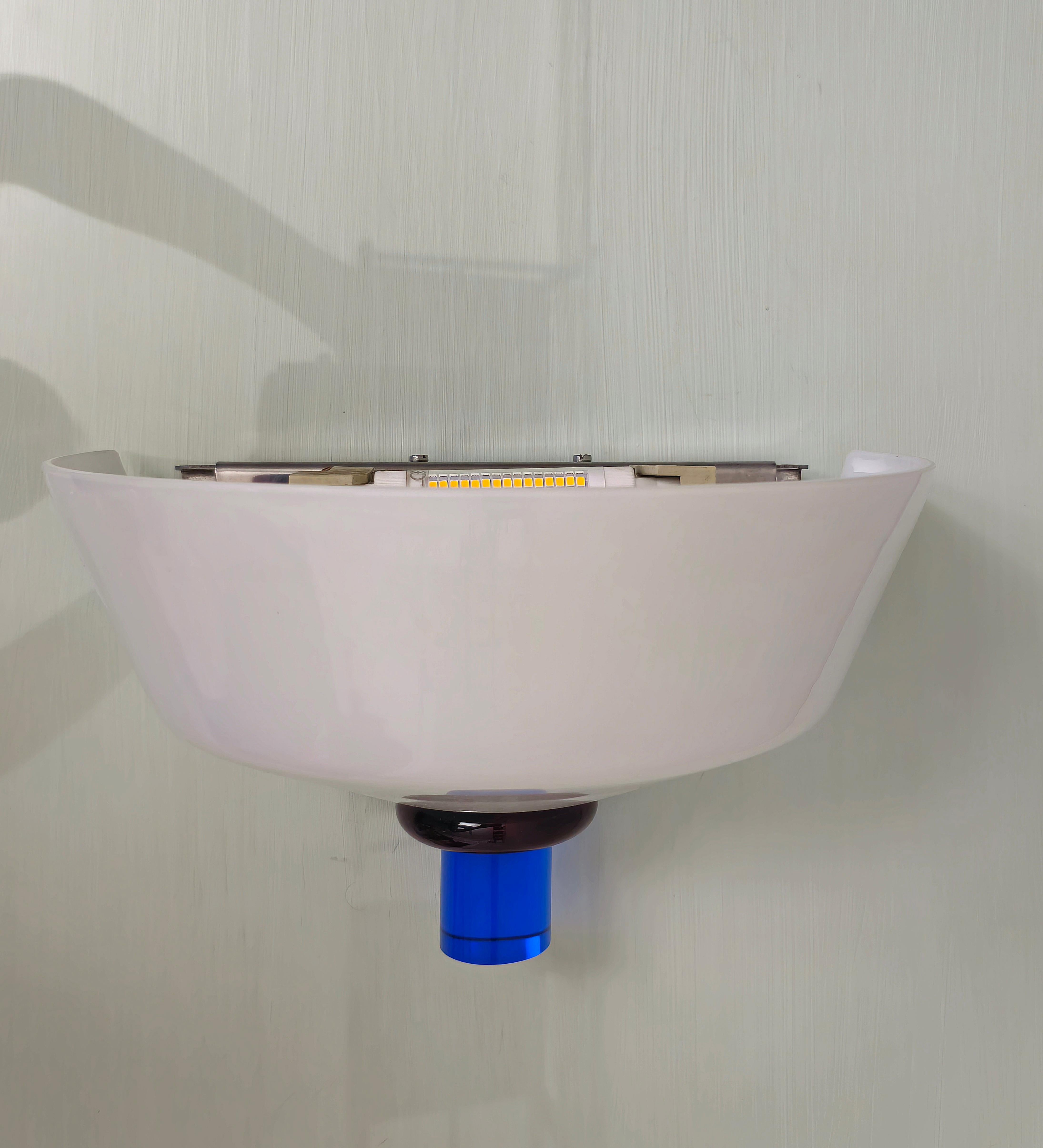 Wall Light Sconce Milk Glass Metal Venini Modern Italian Design 2000s For Sale 6