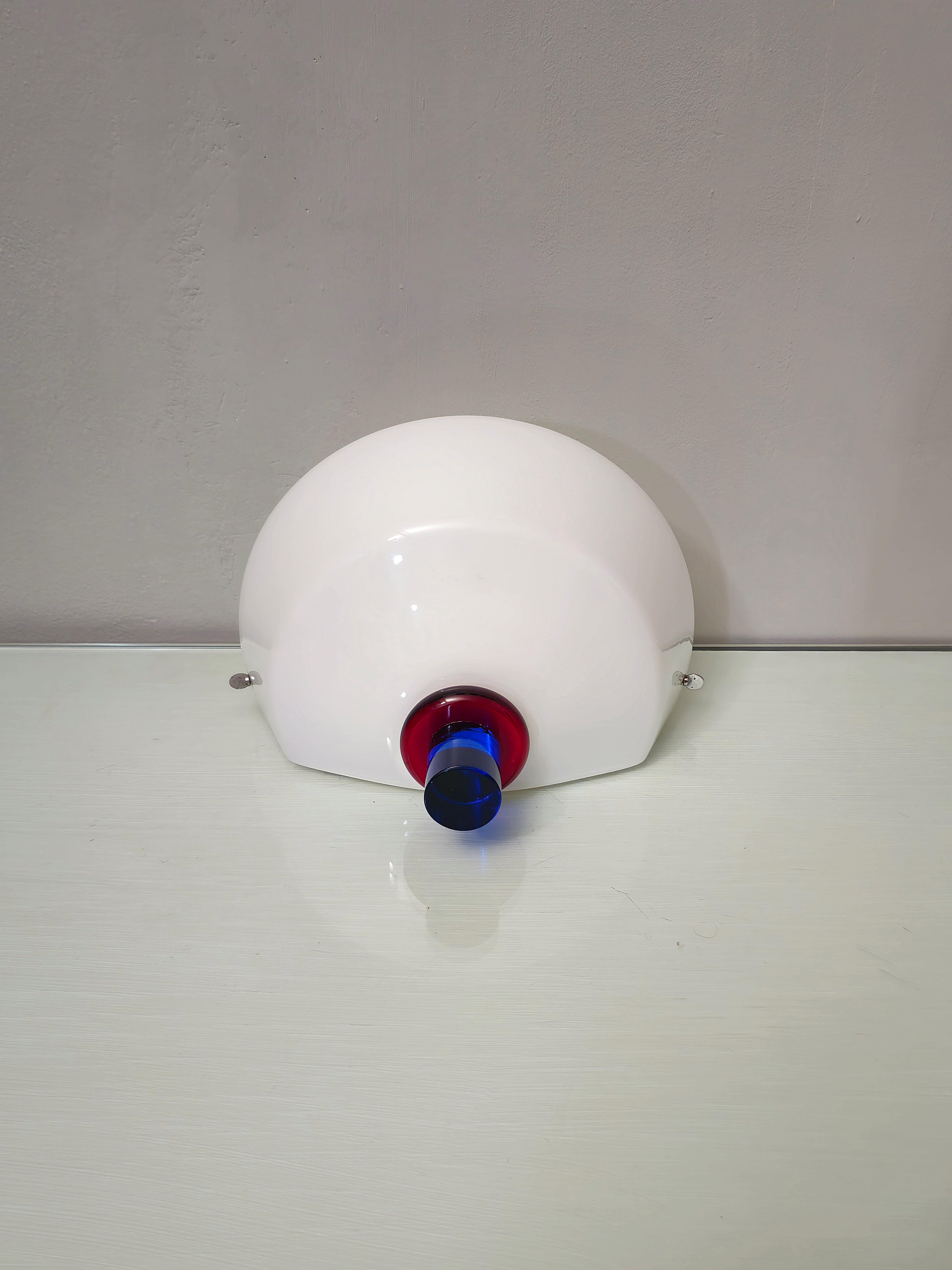 Wall Light Sconce Milk Glass Metal Venini Modern Italian Design 2000s For Sale 1
