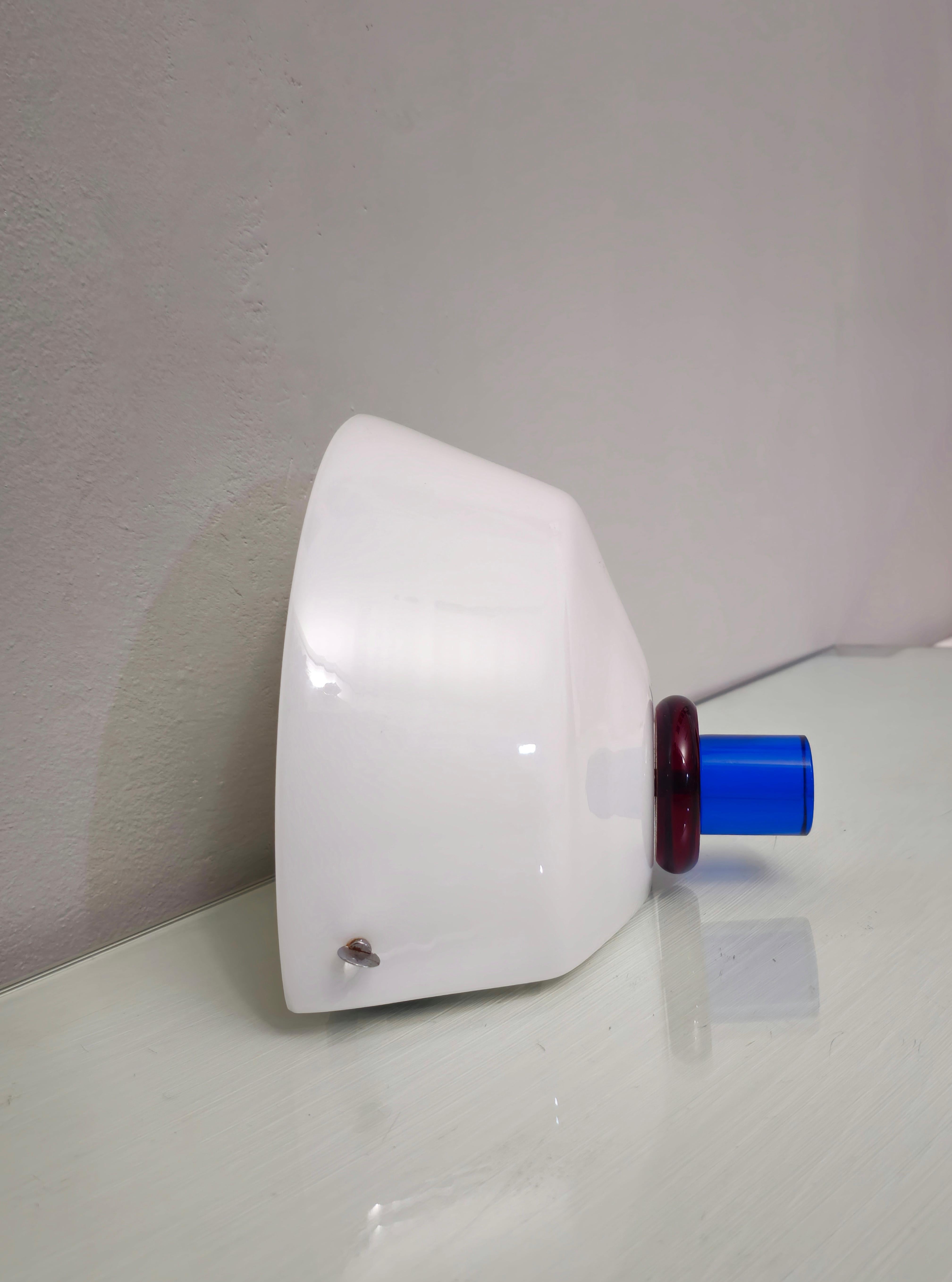 Wall Light Sconce Milk Glass Metal Venini Modern Italian Design 2000s For Sale 3