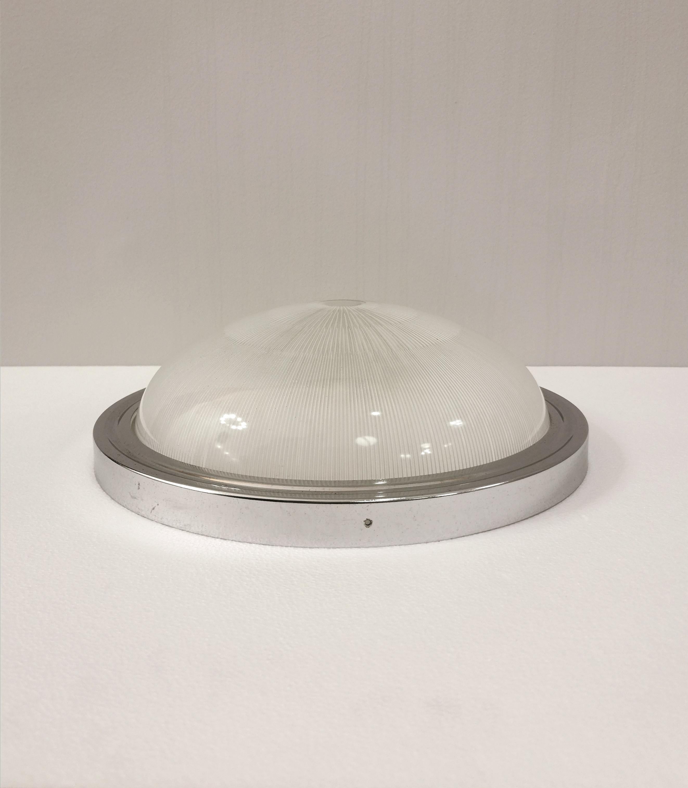 Wall Light Sconce Sergio Mazza Artemide Glass Aluminum Metal Midcentury, 1960s For Sale 2