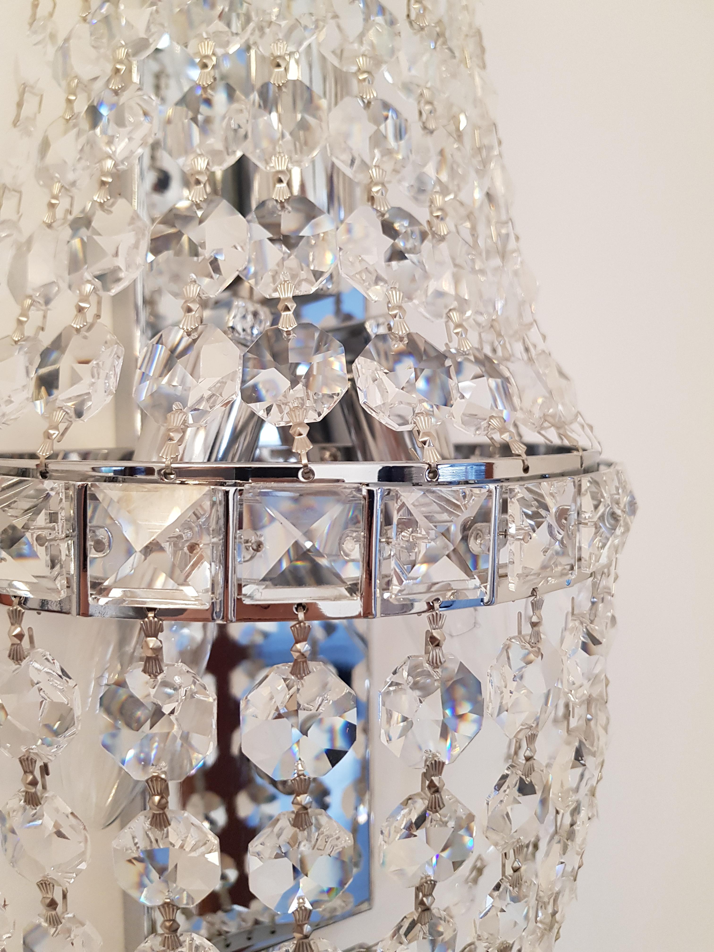 Wall Light Sconces Modern Neutral Chrome Art Deco Crystal Chandelier Neutral 5