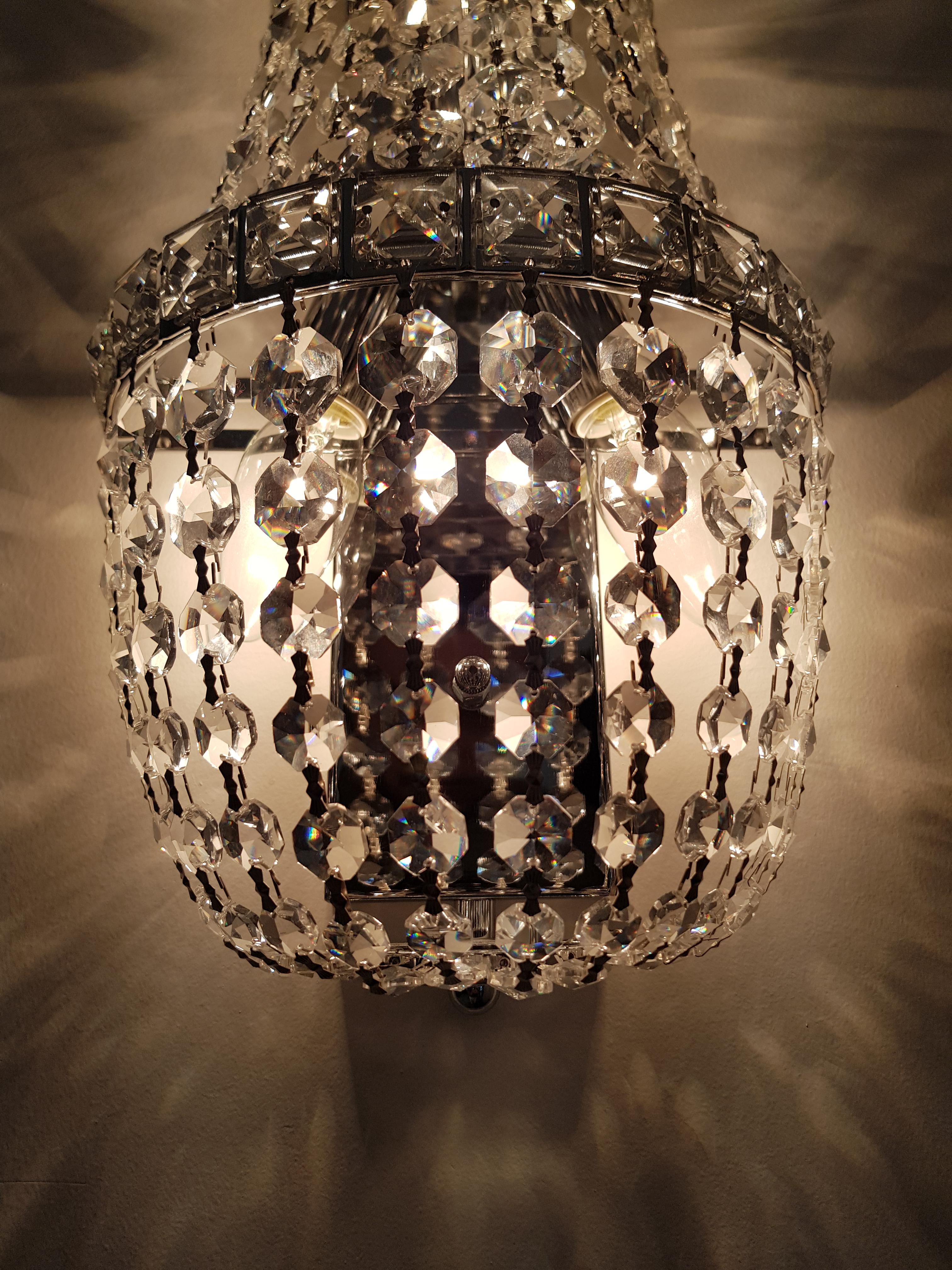 Contemporary Wall Light Sconces Modern Neutral Chrome Art Deco Crystal Chandelier Neutral