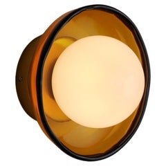 applique _ piccola focaccina in vetro fatta a mano - Amber Silver