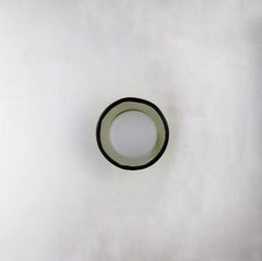 Hand-Blown Glass Wall Sconce by Naama Hofman in Brass & Olive Green _6.69 In
