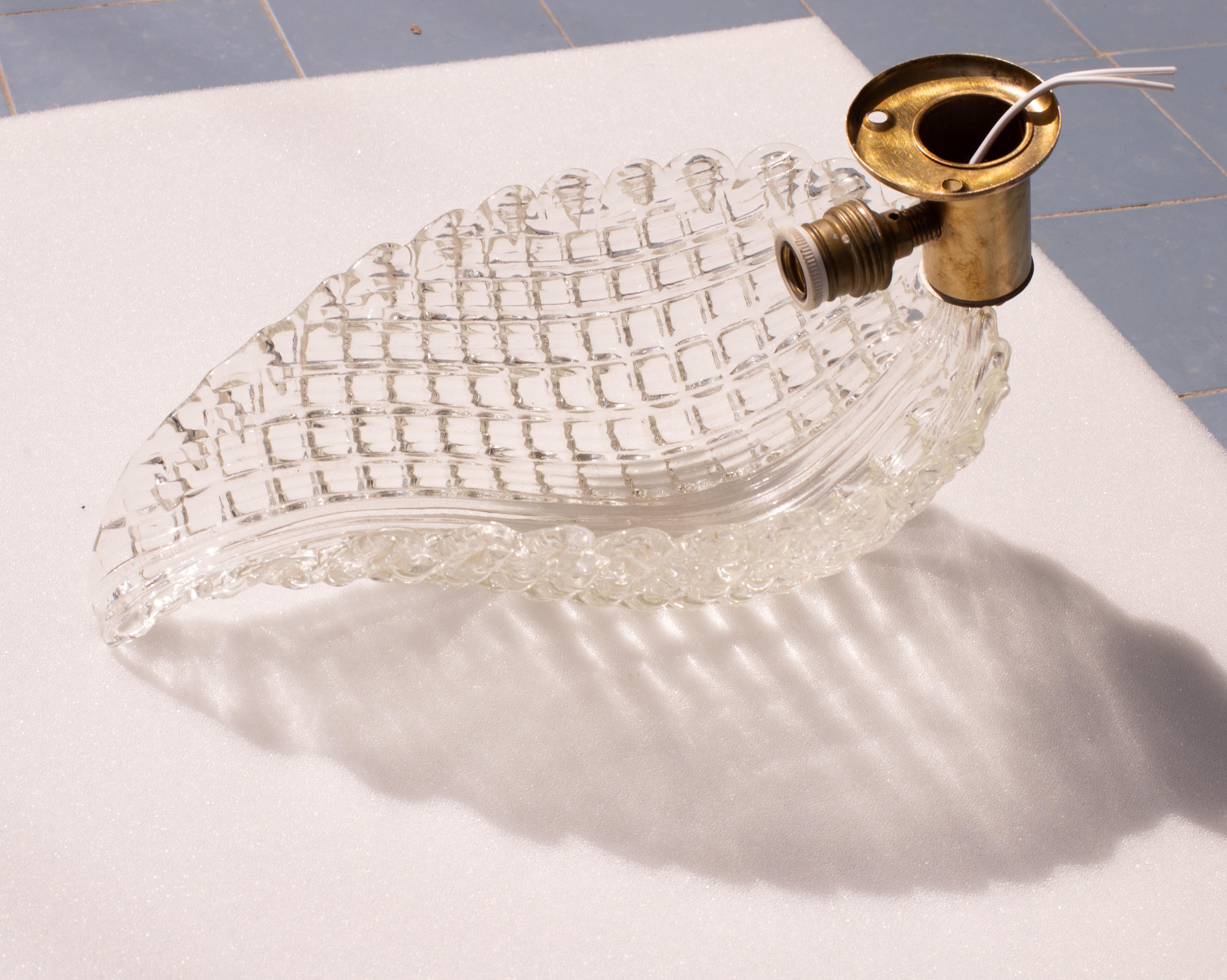 Wandleuchte Trasparent Jewell Murano Glass Leave von Barovier e Toso, 1950er Jahre im Angebot 4