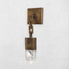 Wall Light TRESOR 2, Cast Brass with Rock Crystal, Cinabre Gallery