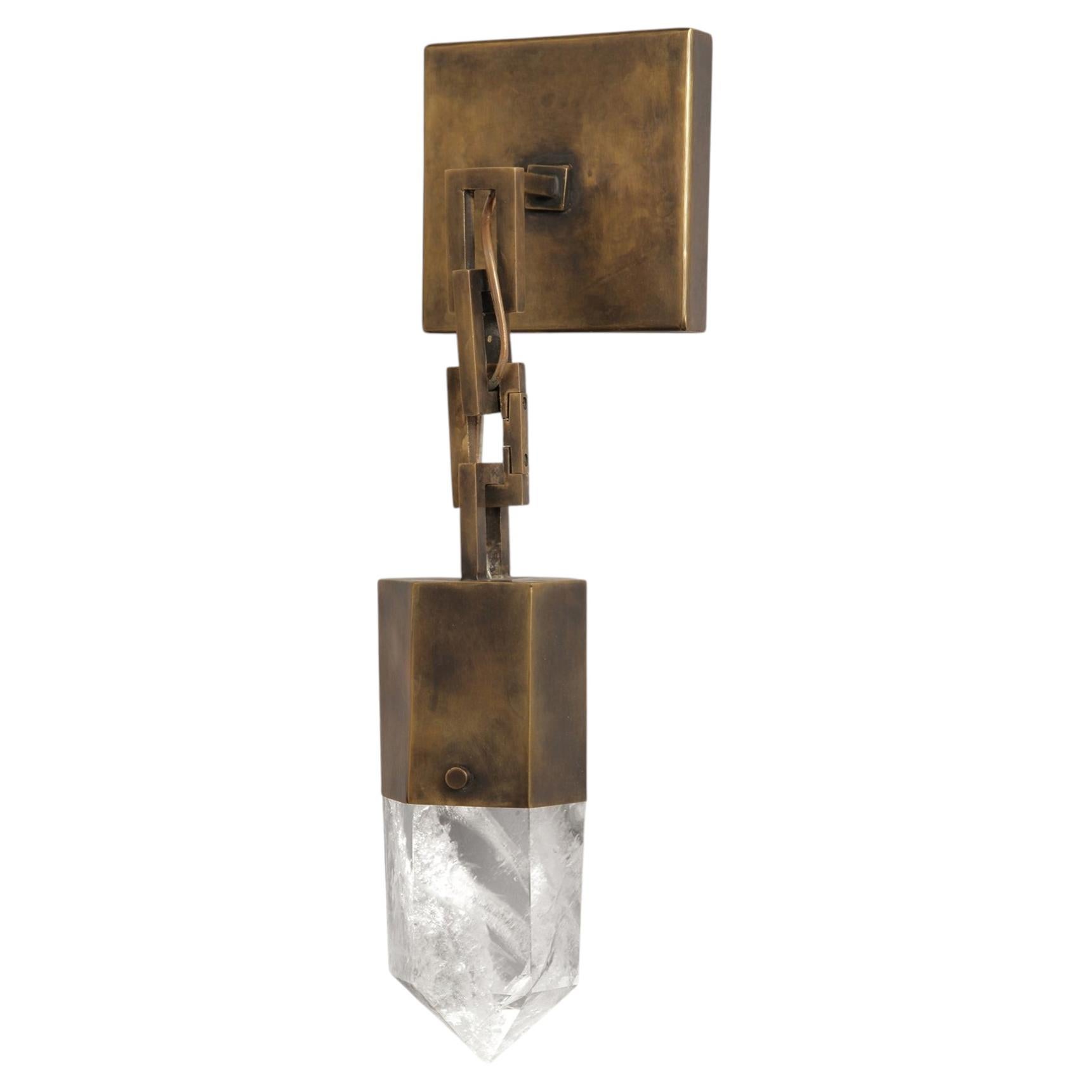 Wall Light TRESOR 2, Cast Brass with Rock Crystal, Cinabre Gallery