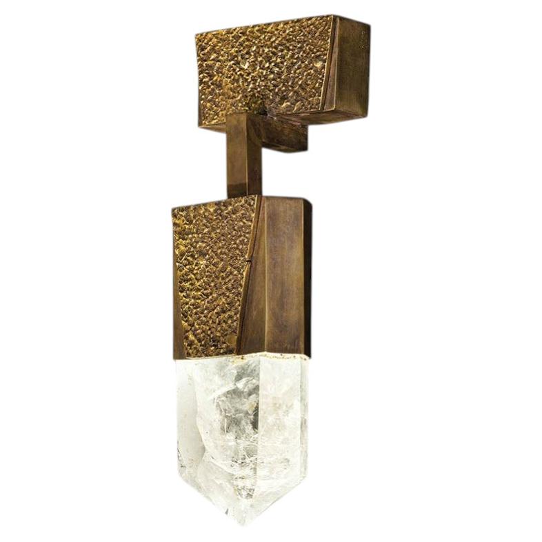Wall Light TRESOR 3, Cast Brass with Rock Crystal, Cinabre Gallery