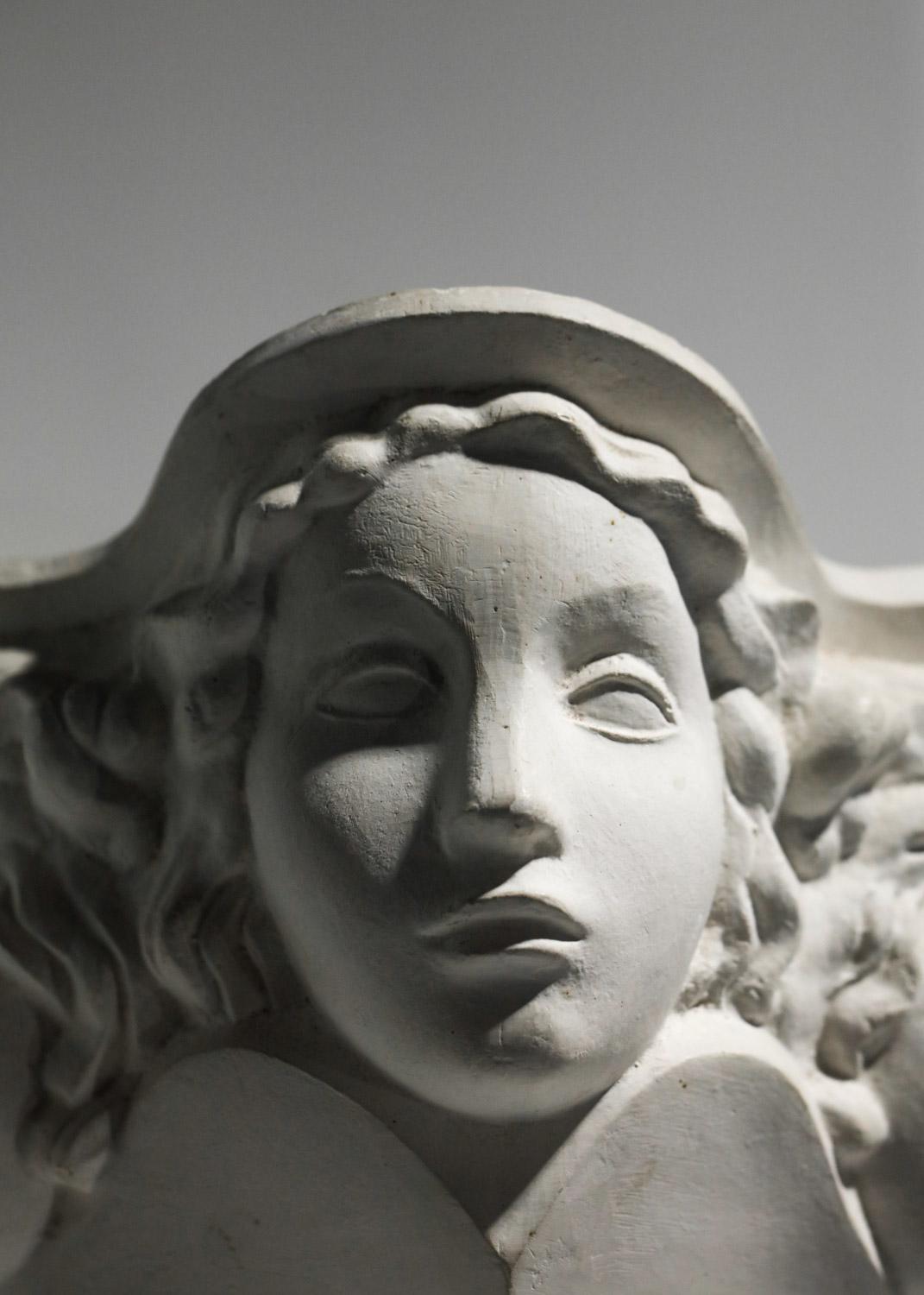 Wall Light Vadim Androusov André Arbus in Plaster 1940s Sconces Art Deco, G895 In Good Condition In Lyon, FR