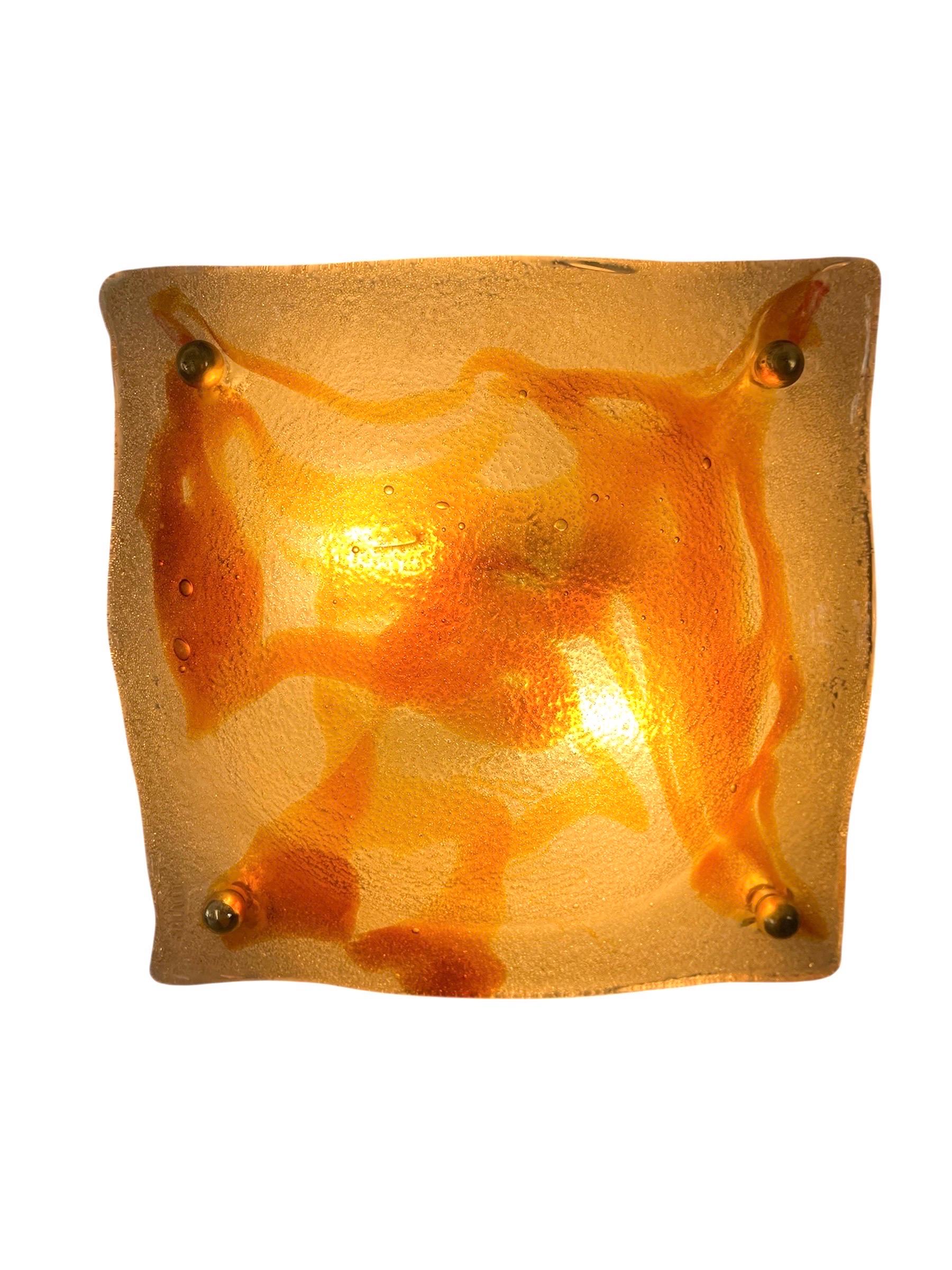 Mid-Century moderno Illuminazione da parete Albano Poli di Mazzega Murano, Italia, 1970 in vendita