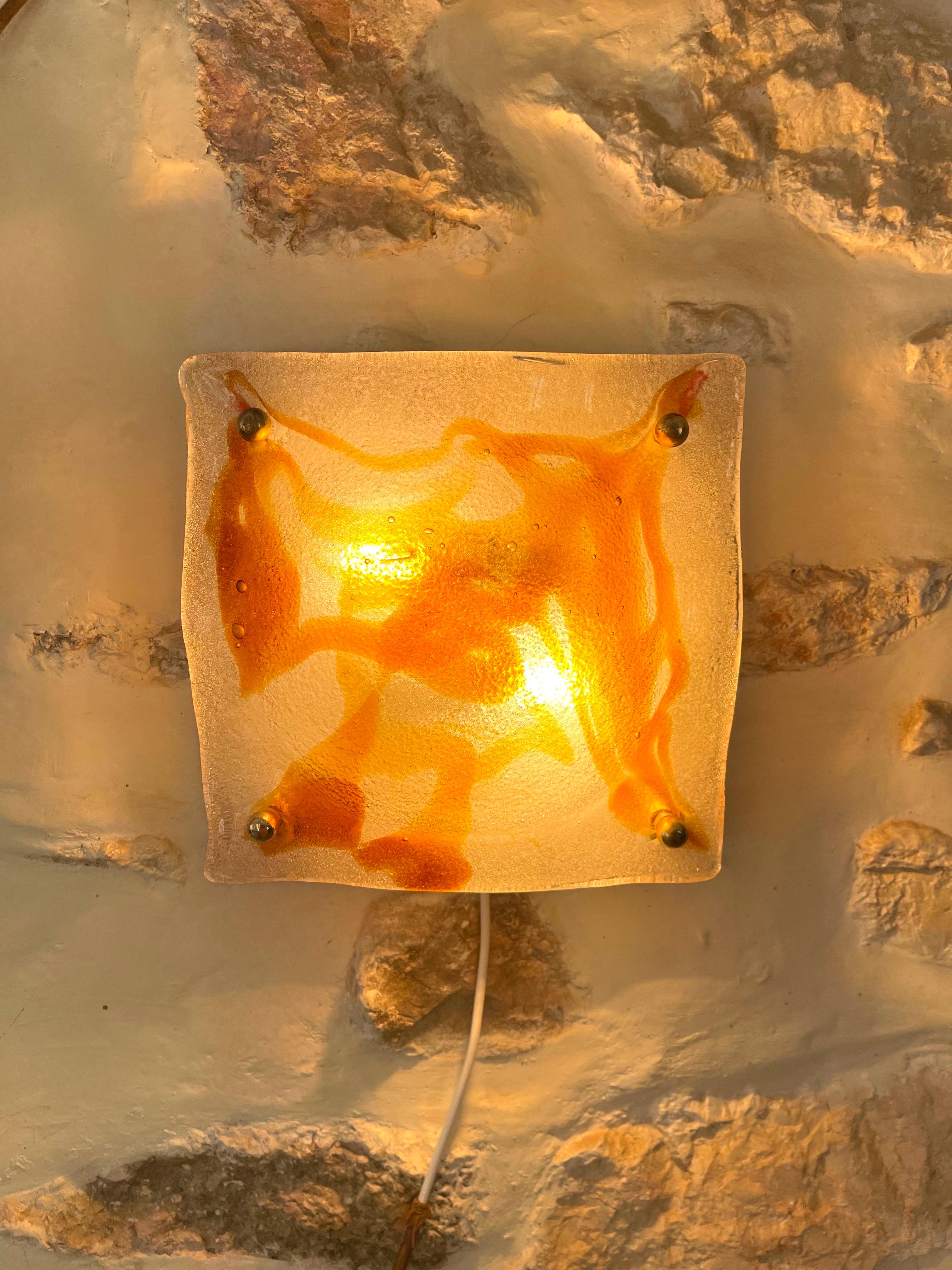 Illuminazione da parete Albano Poli di Mazzega Murano, Italia, 1970 in vendita 1