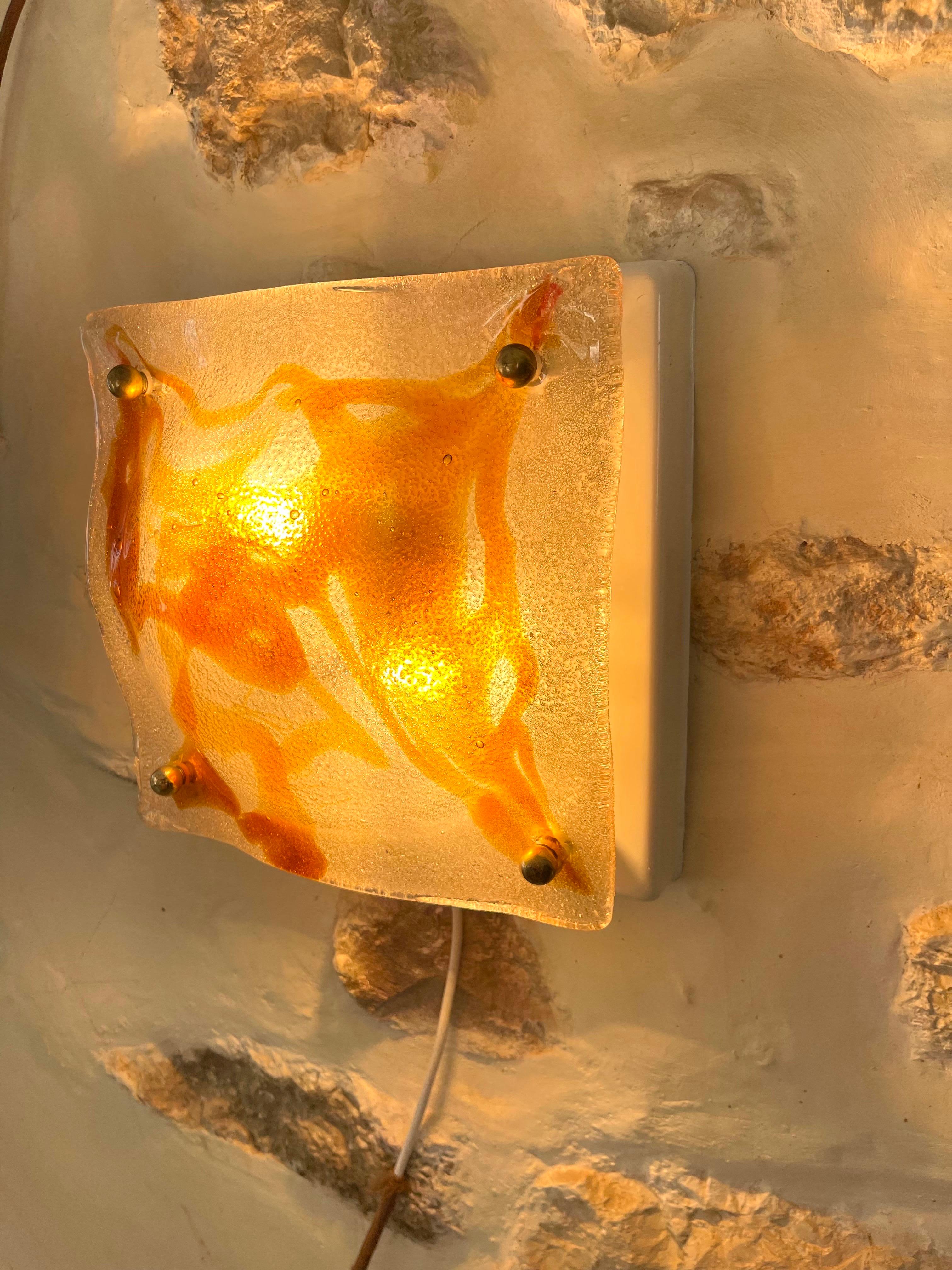 Illuminazione da parete Albano Poli di Mazzega Murano, Italia, 1970 in vendita 2