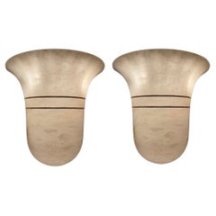 Wall lighting Art Deco marble pair , Italy 1970