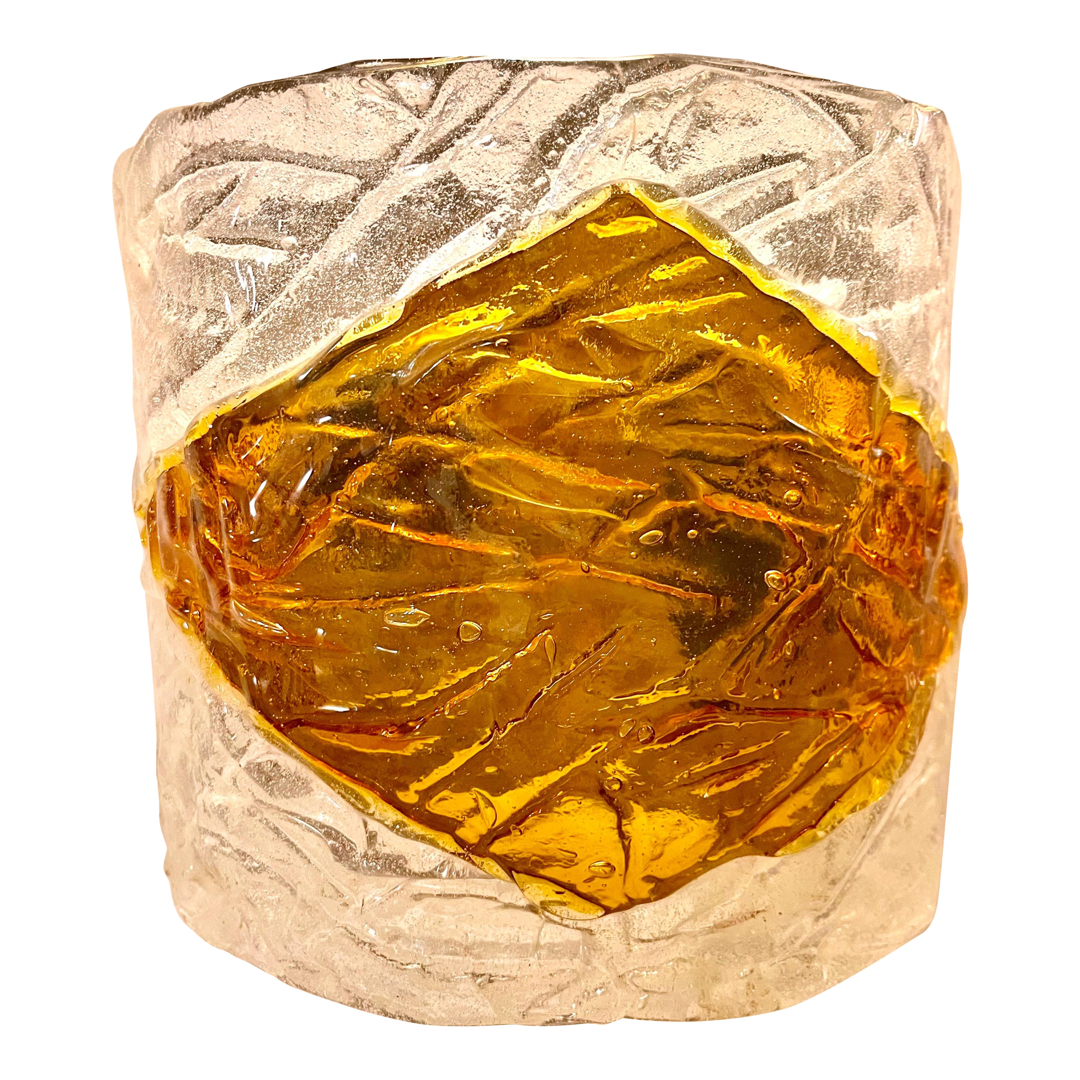 Wall Lighting by Mazzega Bicolore Glass Murano 2 units , Italy, 1970