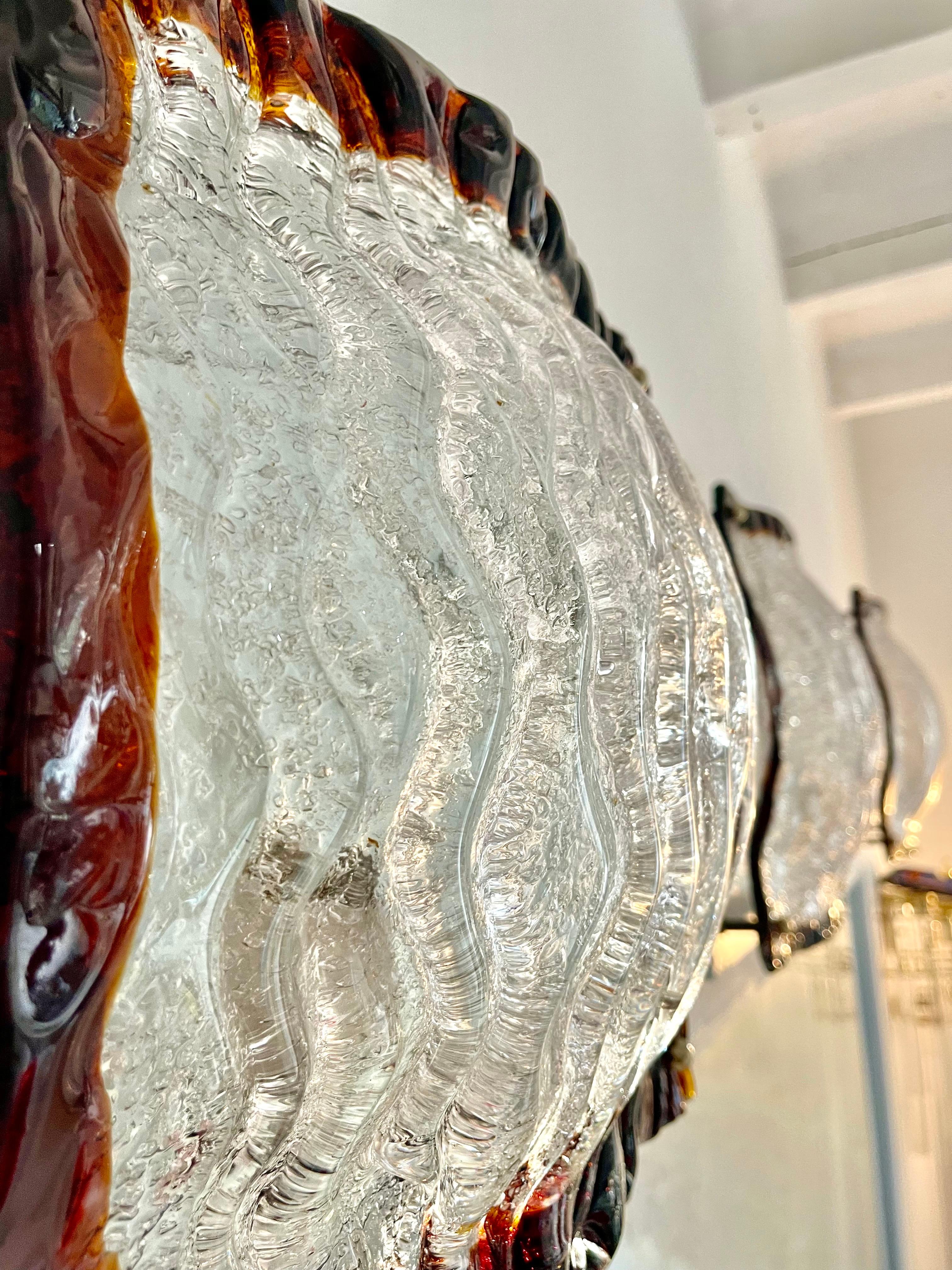 Mid-Century Modern Wall Lighting by Mazzega Bicolore Glass Murano 3 units, Italy, 1970 For Sale