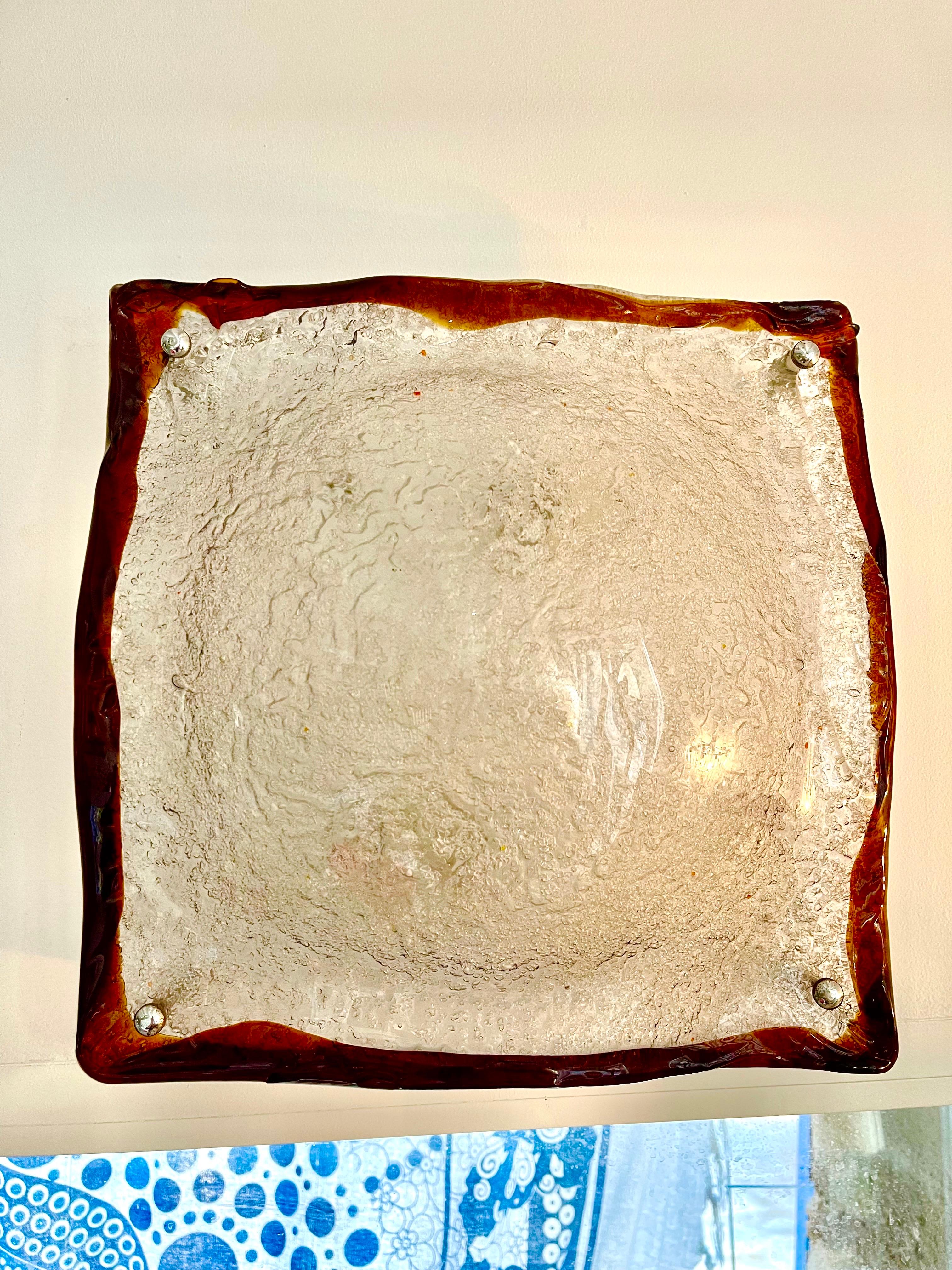 Wall Lighting by Mazzega Bicolore Glass Murano 3 units, Italy, 1970 For Sale 1