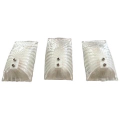 Appliques murales de Mazzega en verre bicolore de Murano 3 unités, Italie, 1970
