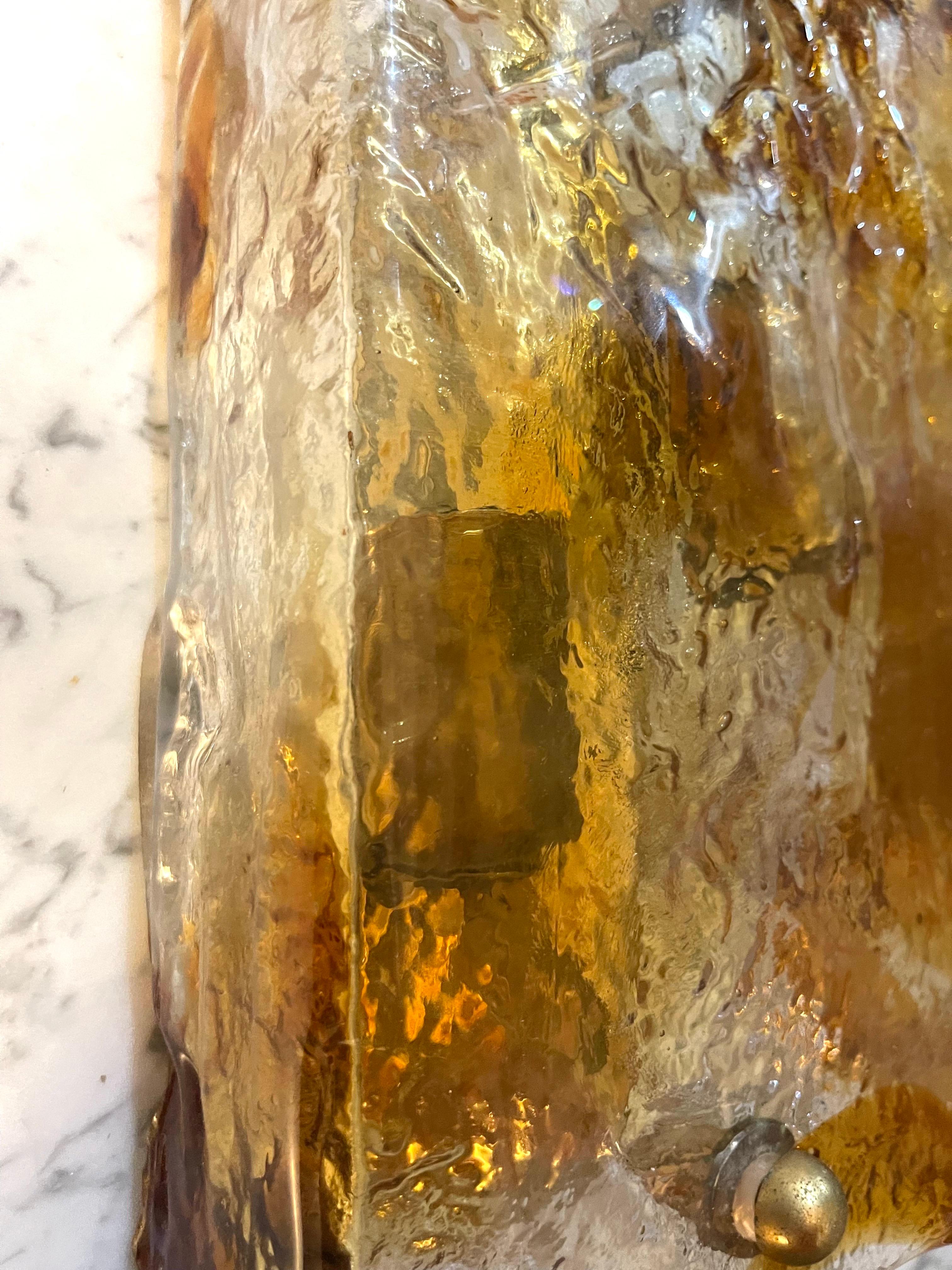 Mid-Century Modern Wall Lighting by Mazzega Bicolore Glass Murano pair, Italy, 1970