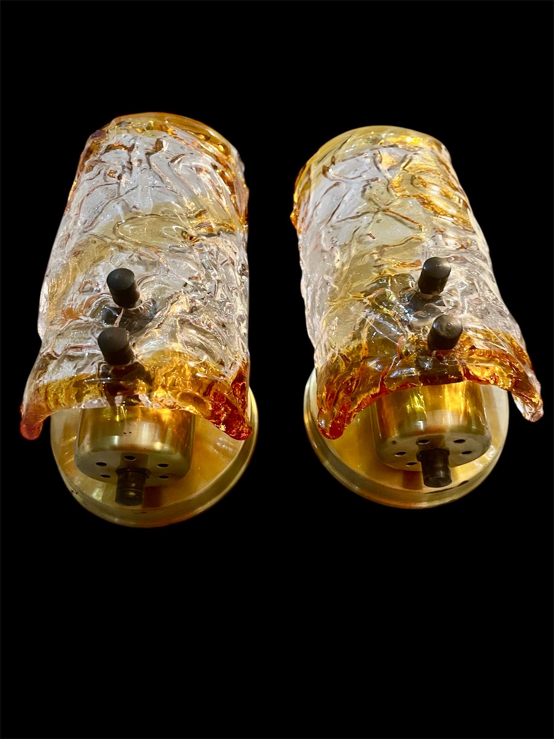 Mid-Century moderno Illuminazione da parete di Mazzega Murano, Italia, 1970 in vendita