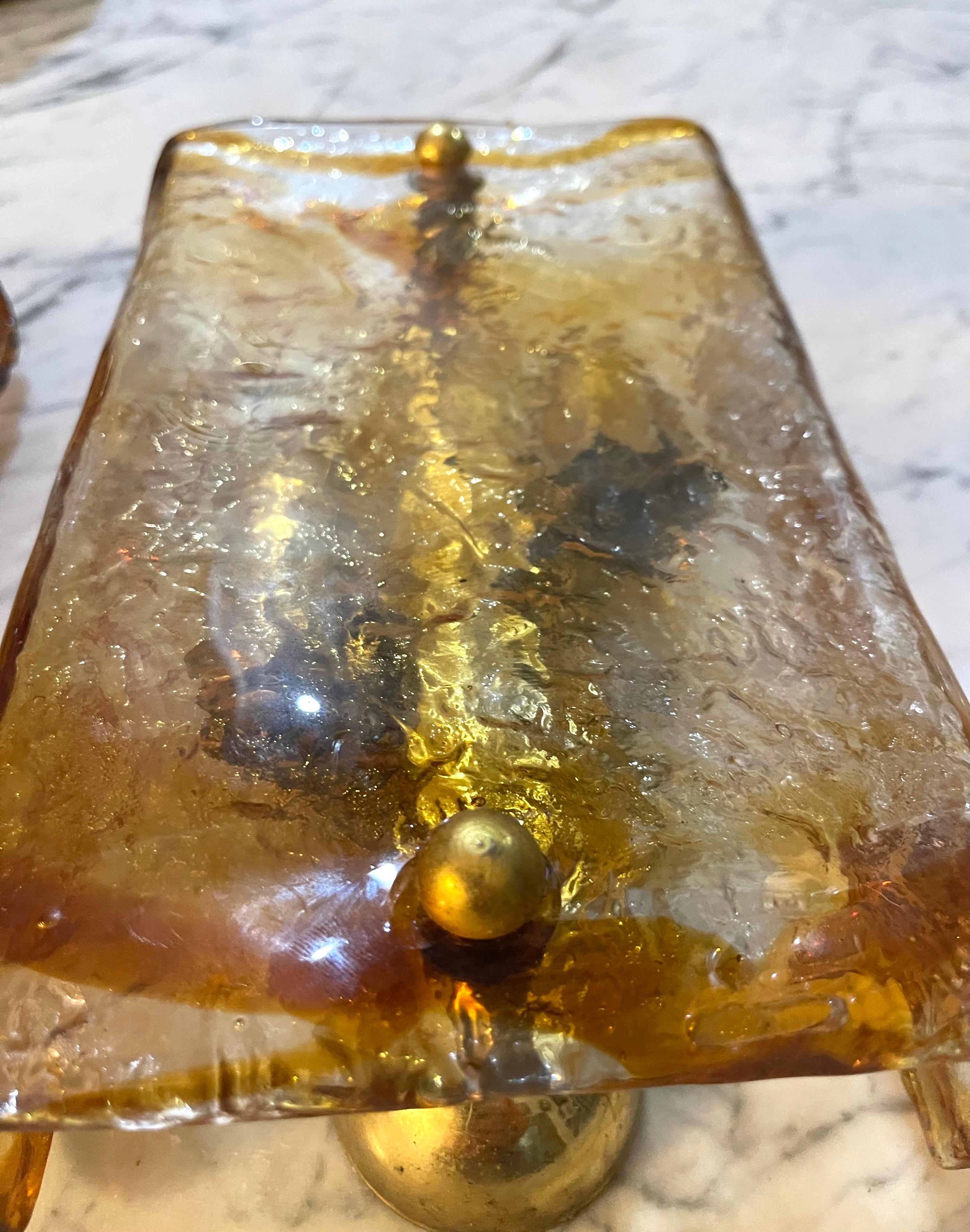Wall Lighting by Mazzega Bicolore Glass Murano pair, Italy, 1970 1
