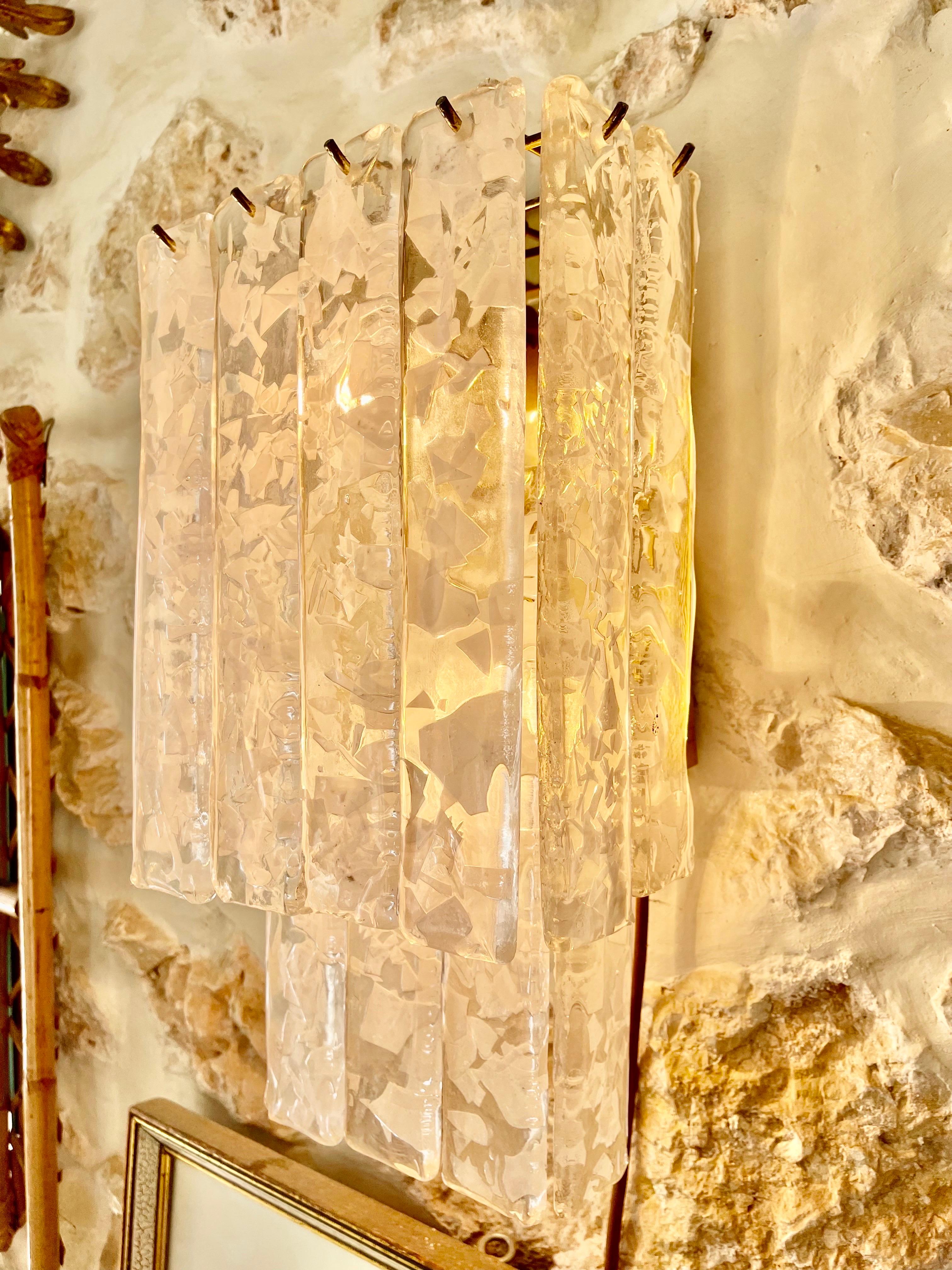 italien Appliques de Murano en verre Mazzega, Italie, 1970