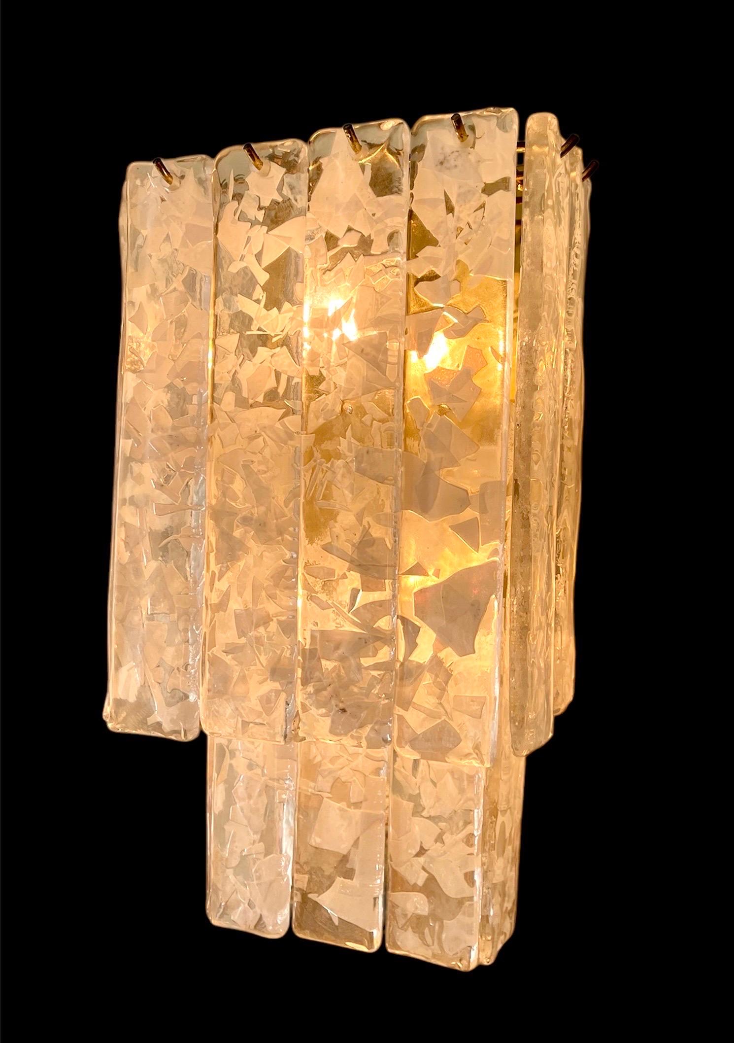 Fin du 20e siècle Appliques de Murano en verre Mazzega, Italie, 1970