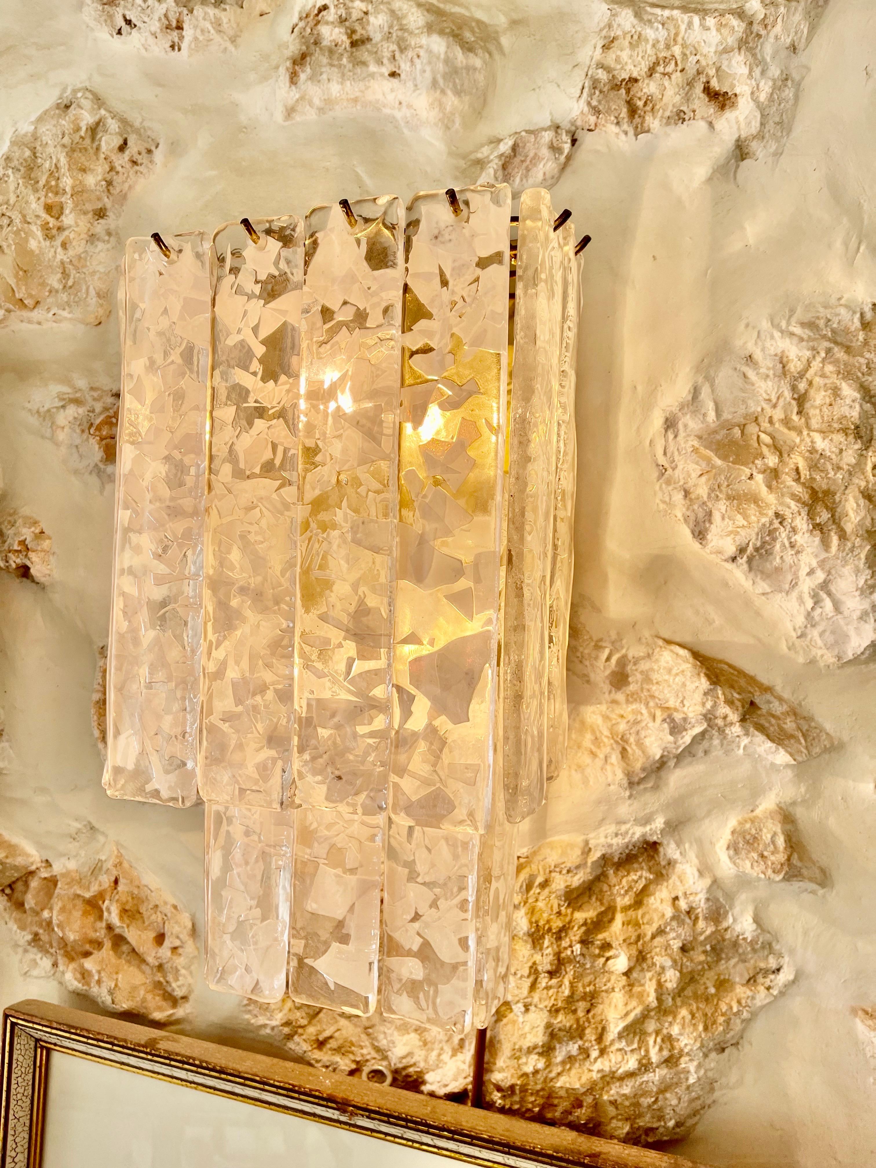 Verre de Murano Appliques de Murano en verre Mazzega, Italie, 1970