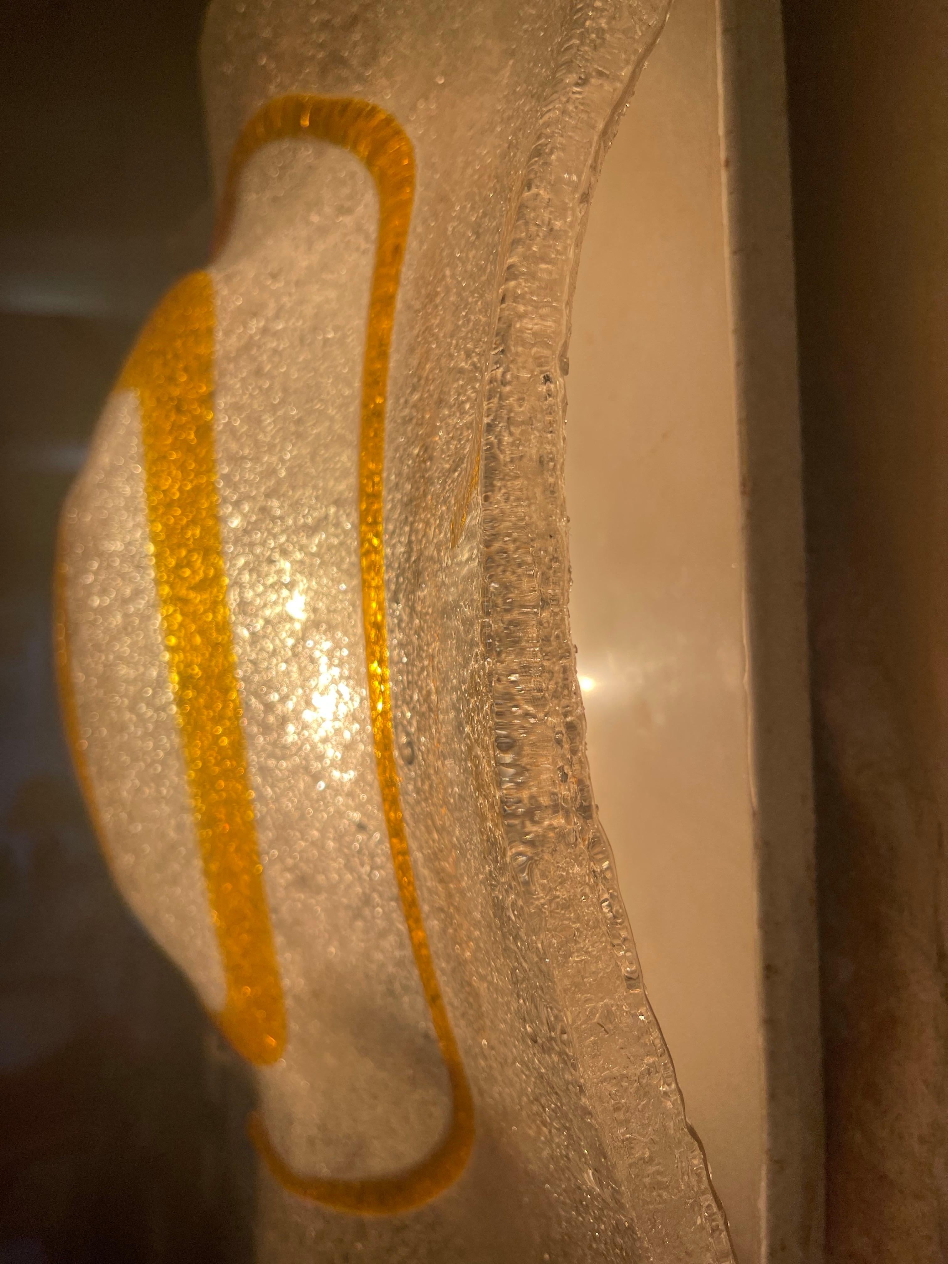 Albano Poli by Mazzega Glass Murano wall lighting 40/40 cm, Italy, 1970 In Good Condition For Sale In La xara, VC