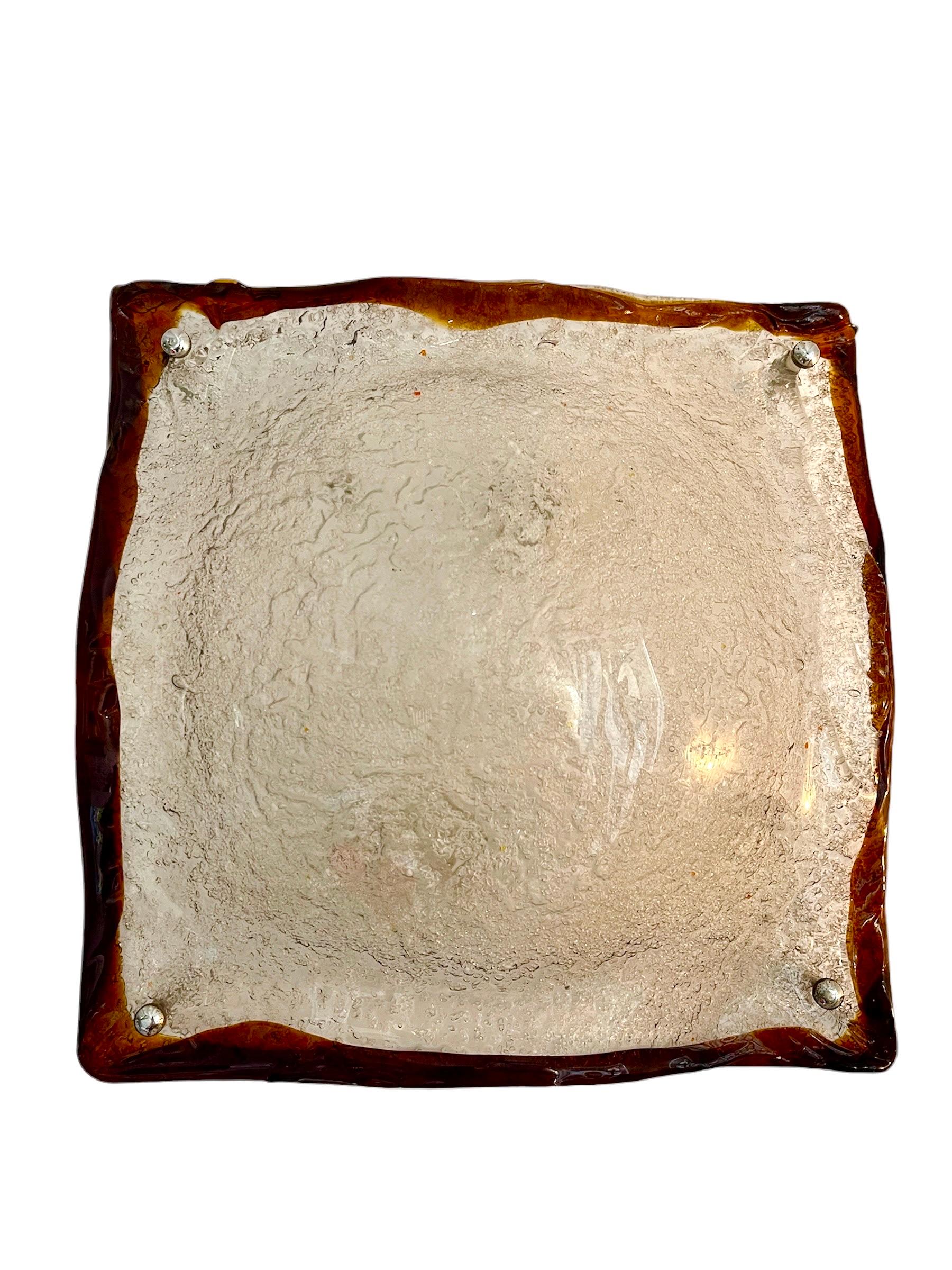 italien Appliques murales Mazzega en verre dépoli de Murano, Italie, 1970 en vente