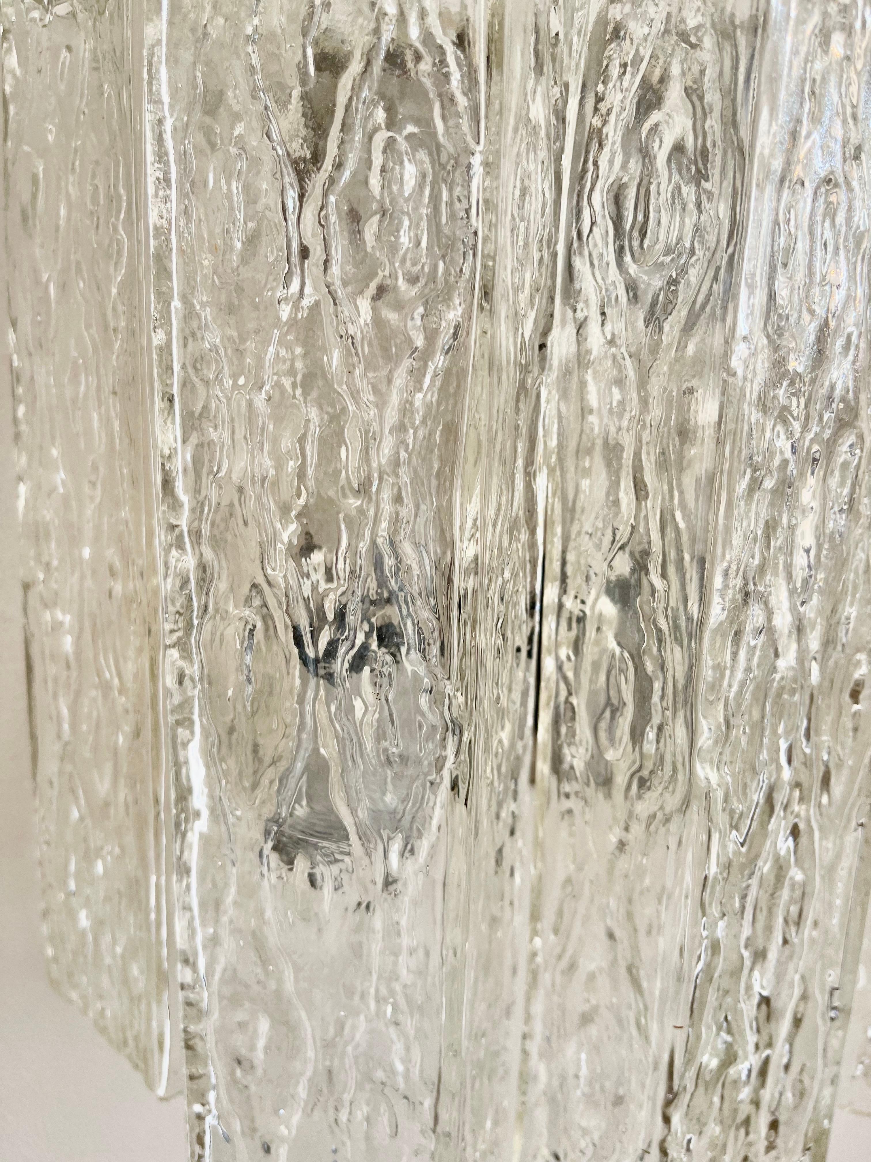 Mid-Century Modern Appliques Murales Kaiser Leuchten murano grand verre givré de glace , 1970 en vente