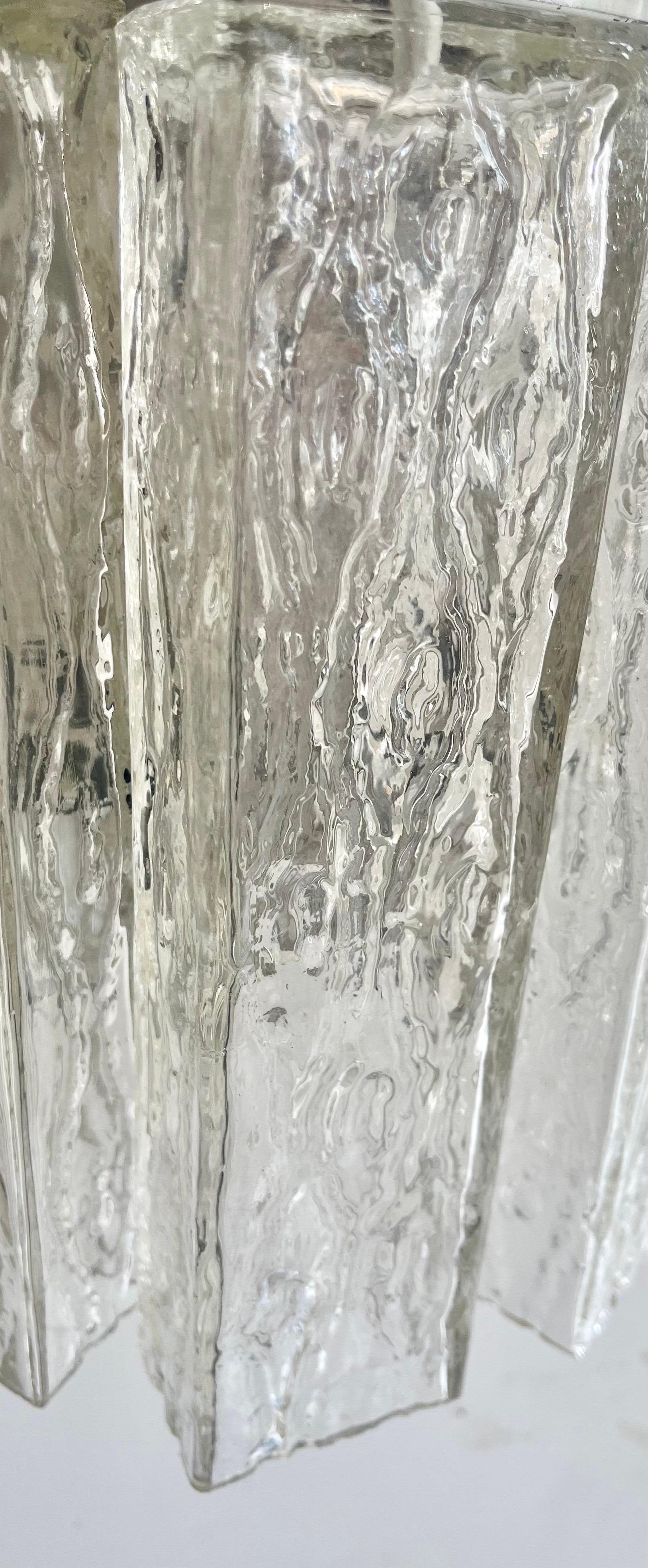 Appliques Murales Kaiser Leuchten murano grand verre givré de glace , 1970 Bon état - En vente à La xara, VC