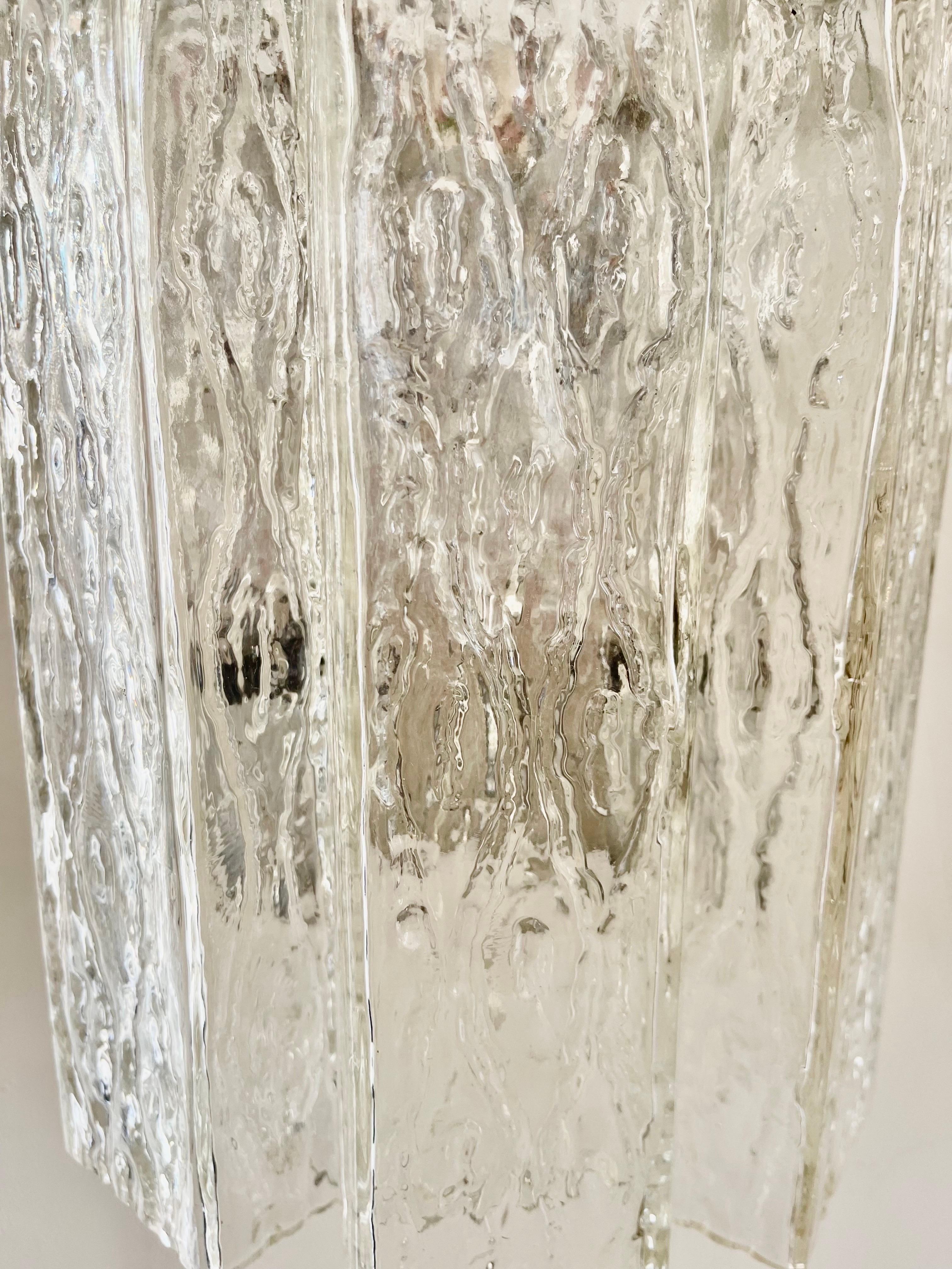Appliques Murales Kaiser Leuchten murano grand verre givré de glace , 1970 en vente 1