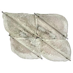 Wall Lighting Toni Zucherri by Mazzega ice frost Glass Murano , Italy, 1970